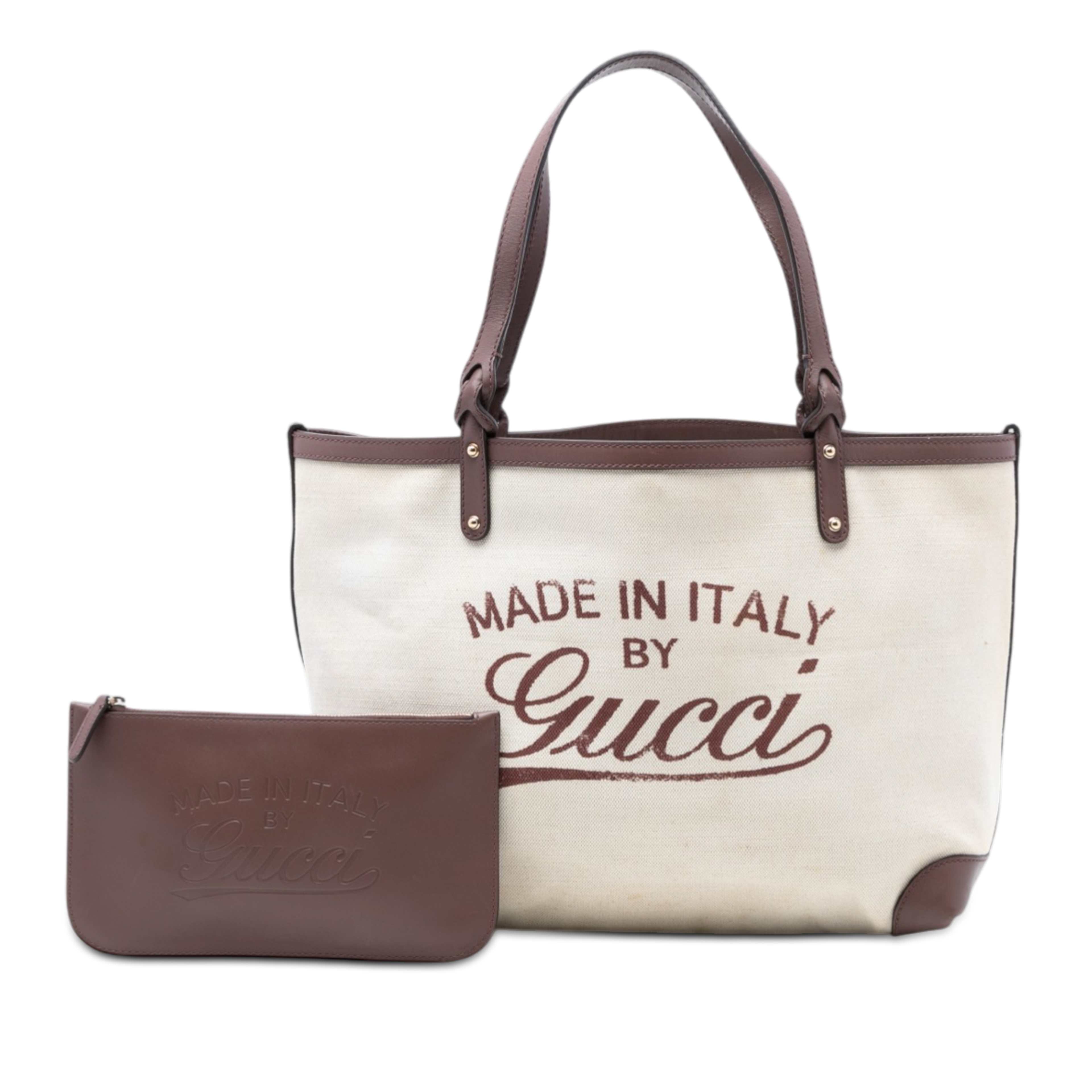 Gucci Medium Canvas Craft Tote, från Luxclusif, i färgen brun. Klicka för att öppna bilden i stort format