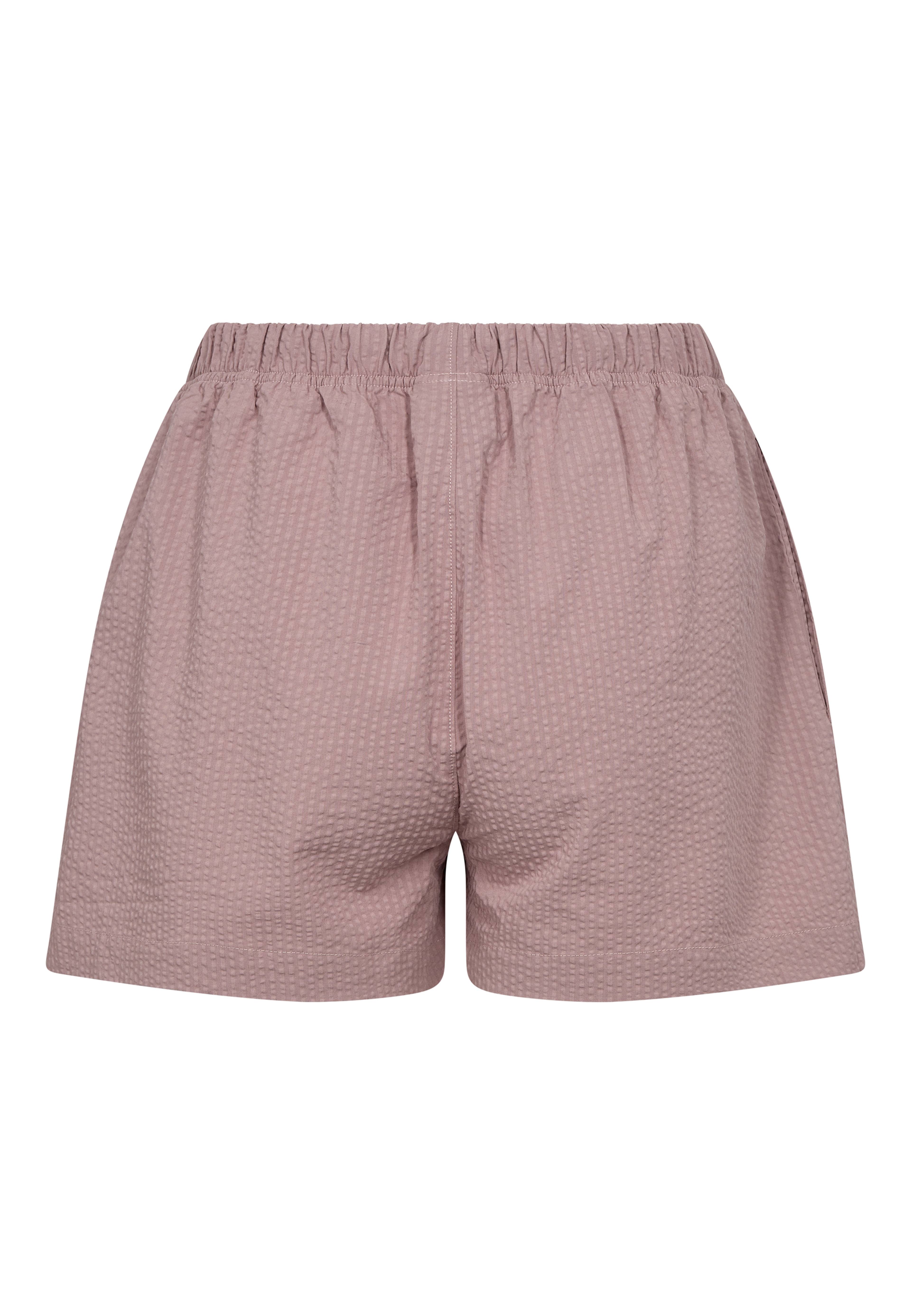 Bambu, "seersucker" Nattshorts, Ros