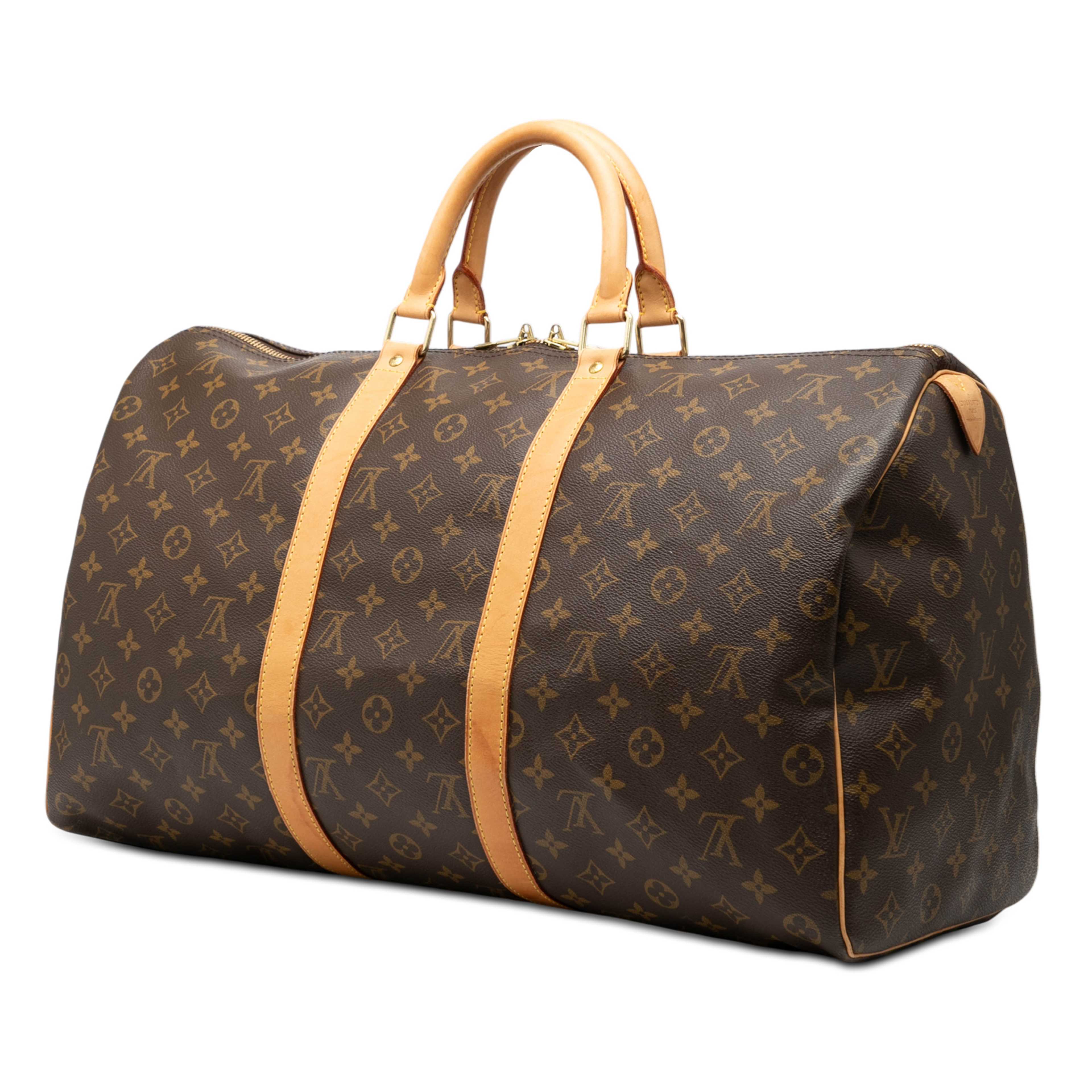 Louis Vuitton Monogram Keepall 50, från Luxclusif, i färgen brown. Klicka för att öppna bilden i stort format