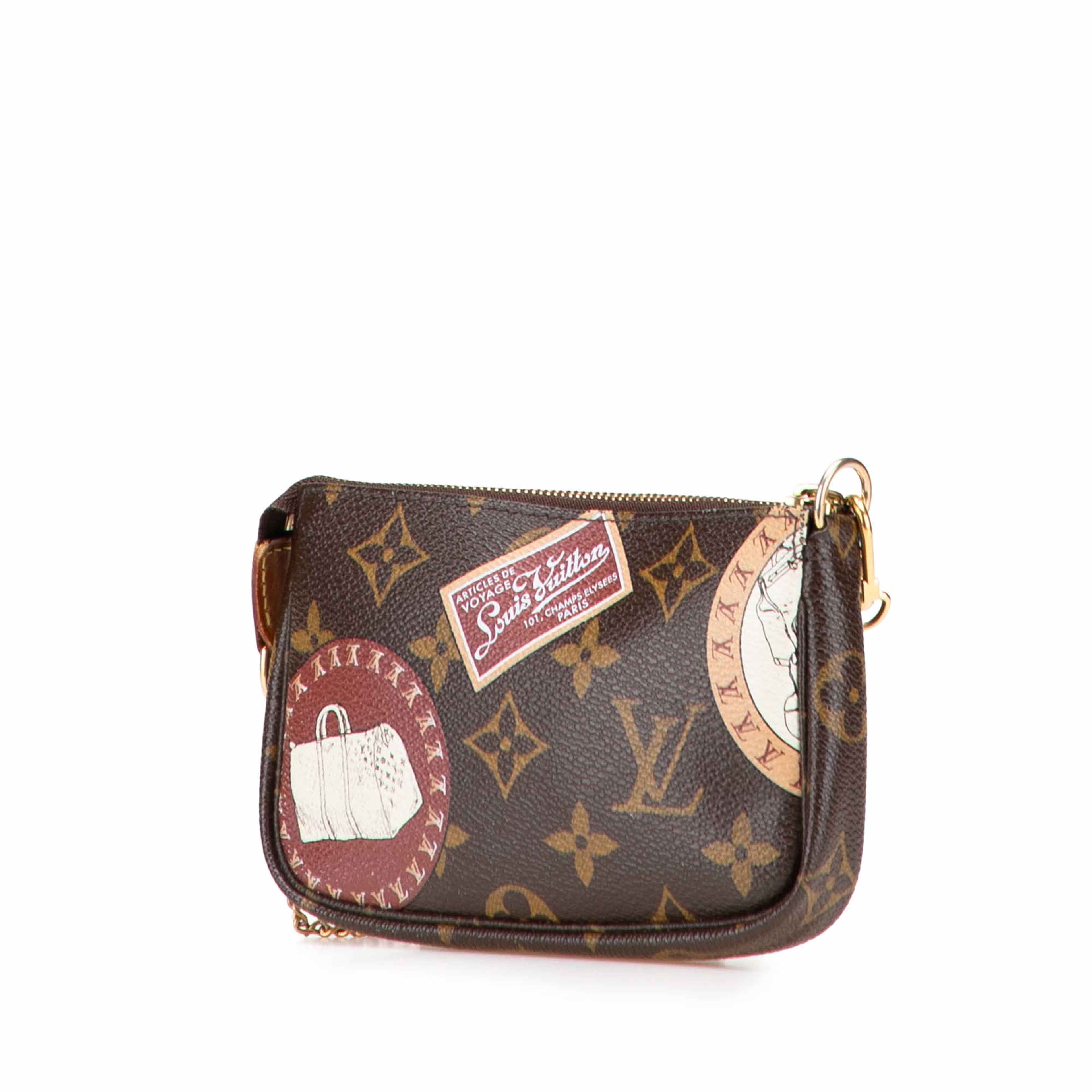 Louis Vuitton Monogram Patch Mini Pochette Accessoires, från Luxclusif, i färgen brown. Klicka för att öppna bilden i stort format
