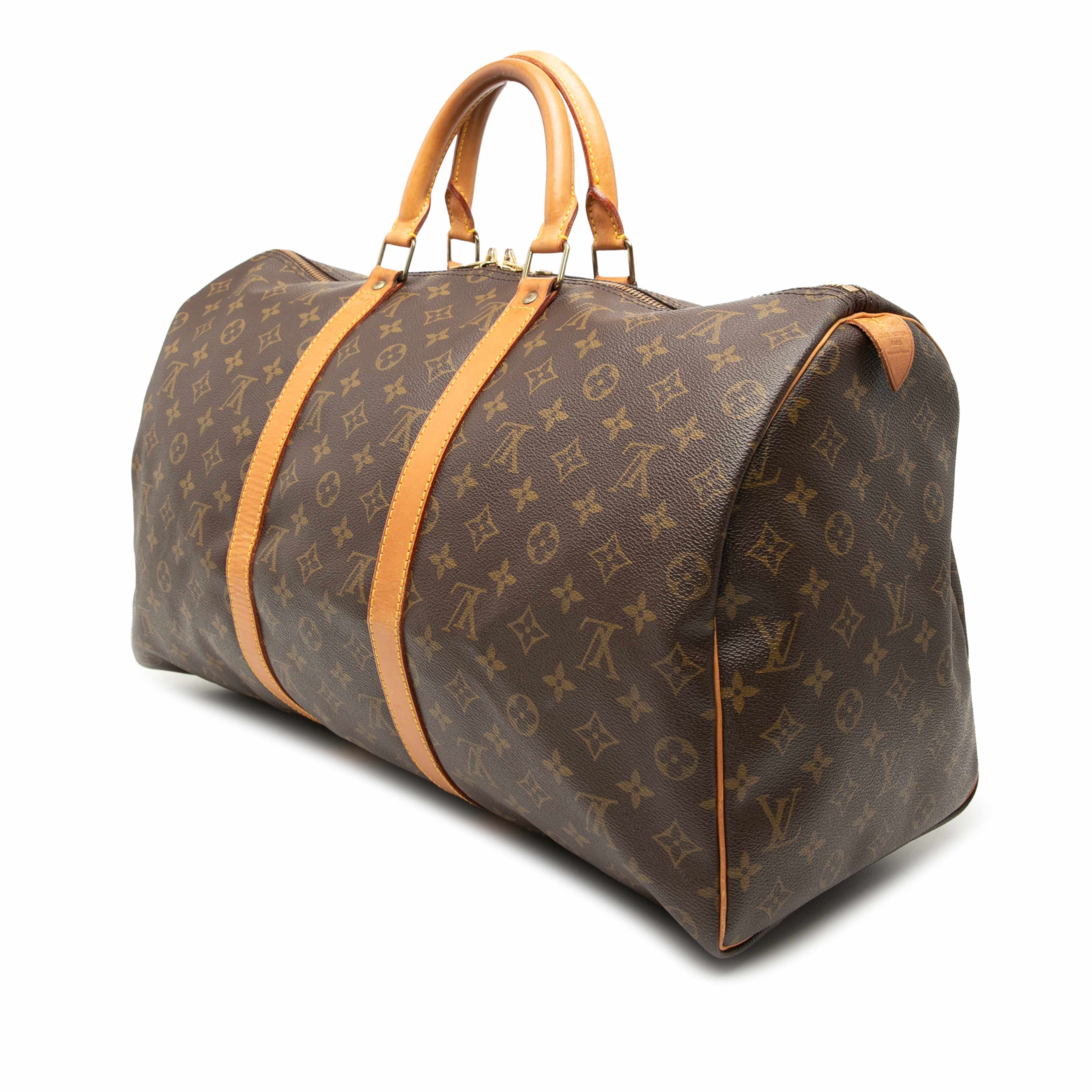 Louis Vuitton Monogram Keepall 50, från Luxclusif, i färgen brown. Klicka för att öppna bilden i stort format