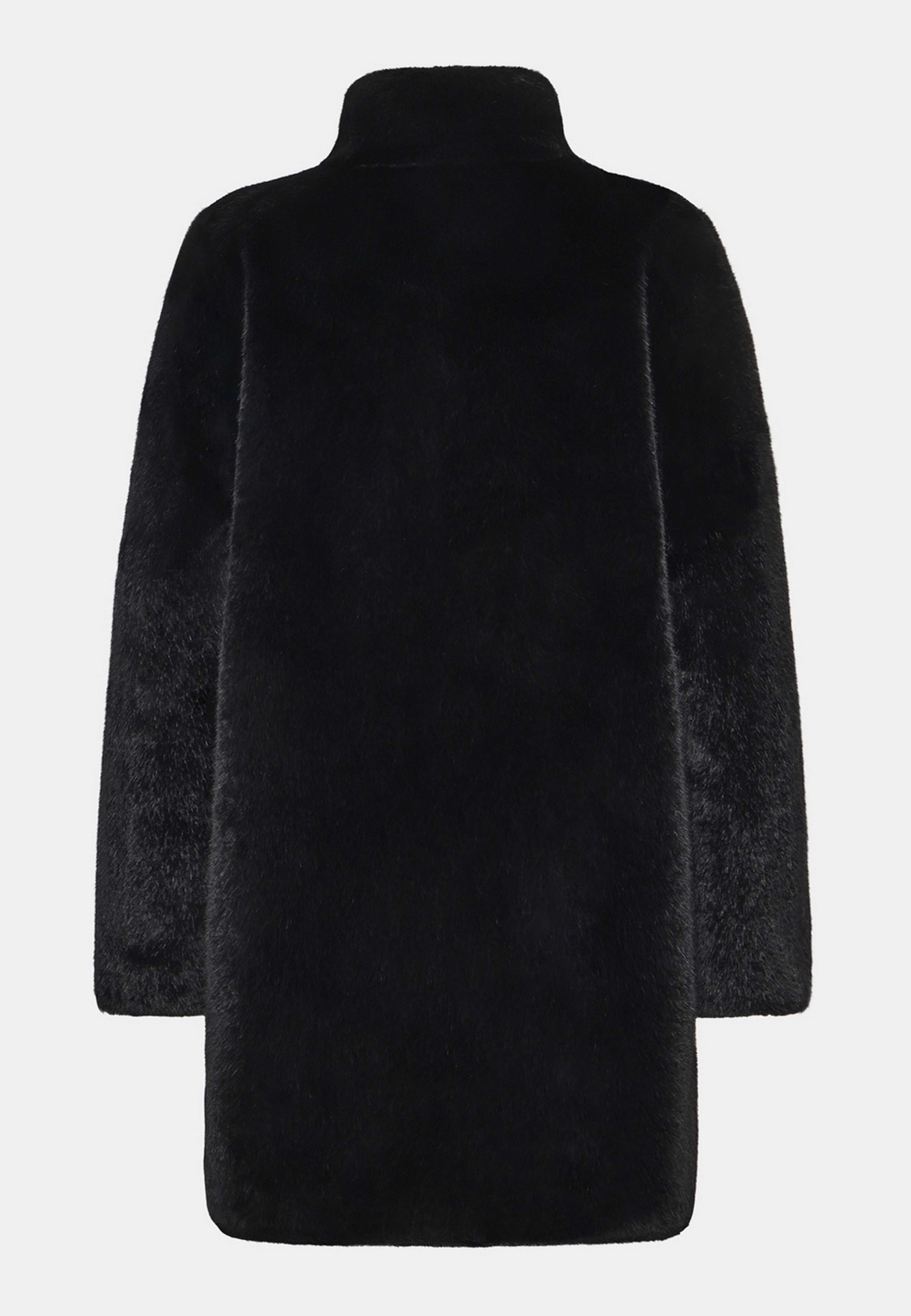 Ava Coat, från Saki, i färgen black/brown stripe. Klicka för att öppna bilden i stort format