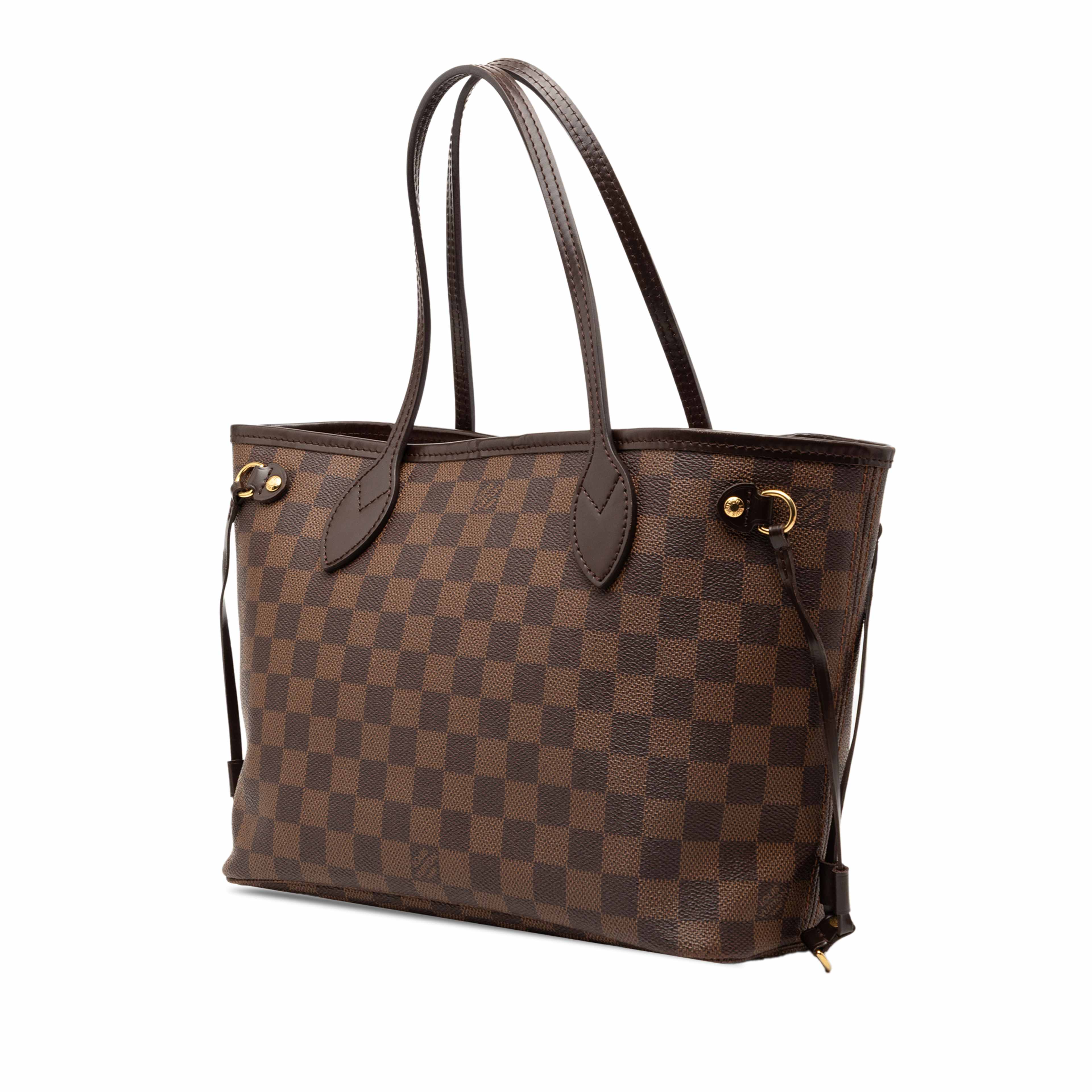 Louis Vuitton Damier Ebene Neverfull Pm, från Luxclusif, i färgen brown. Klicka för att öppna bilden i stort format
