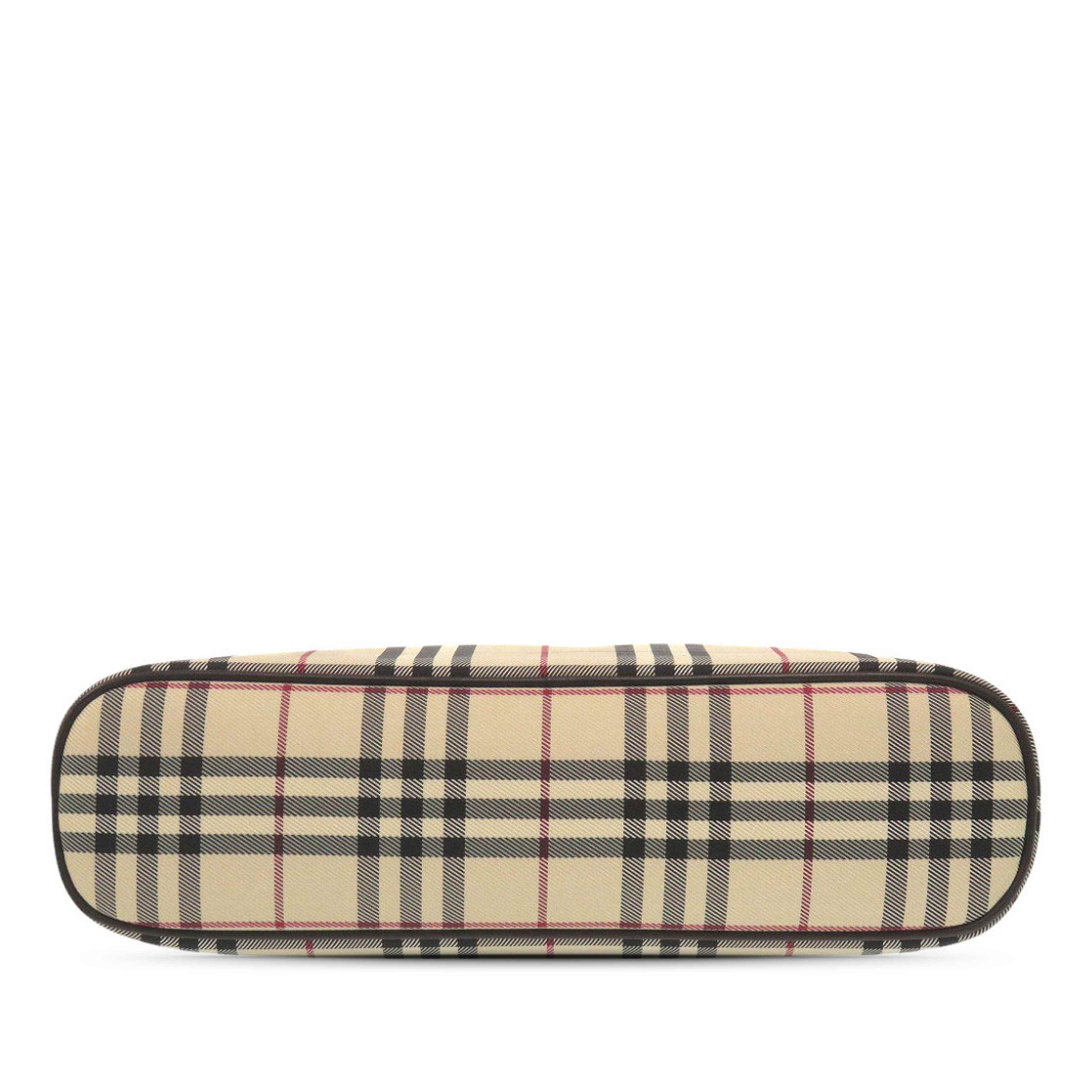 Burberry House Check Canvas Handbag, från Luxclusif, i färgen beige. Klicka för att öppna bilden i stort format