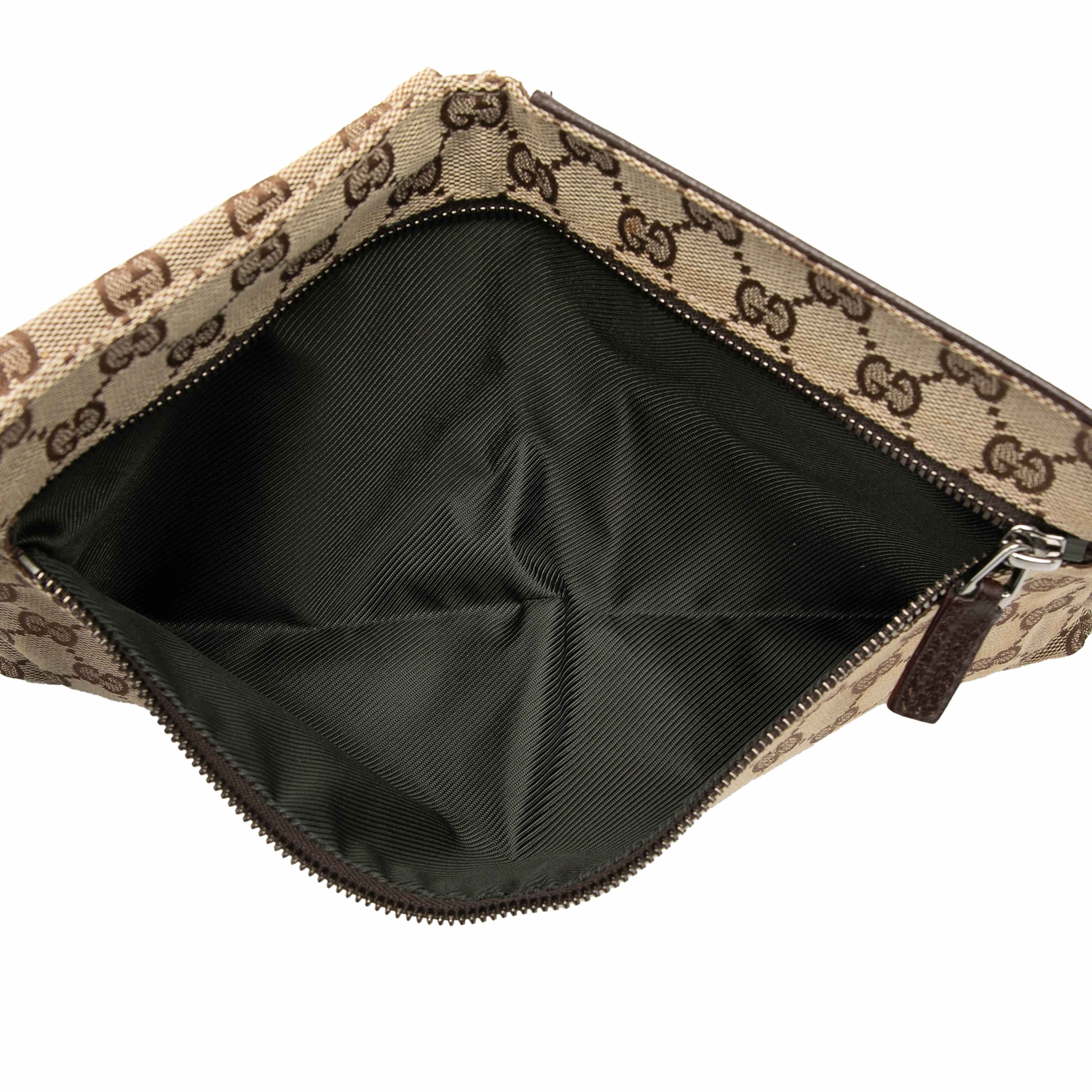 Gucci Gg Canvas Double Pocket Belt Bag, från Luxclusif, i färgen beige. Klicka för att öppna bilden i stort format