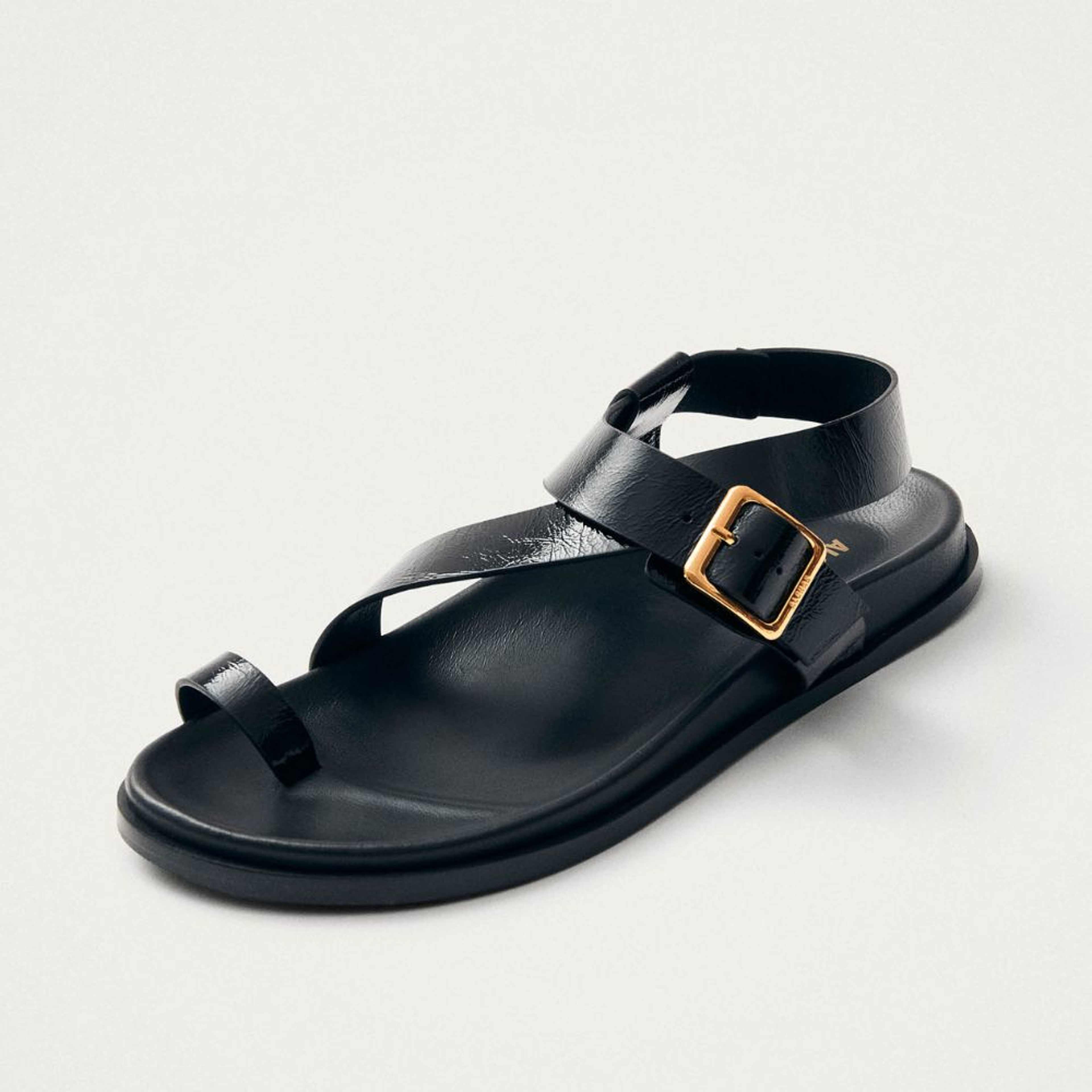 Siren Onix Black Leather Sandals