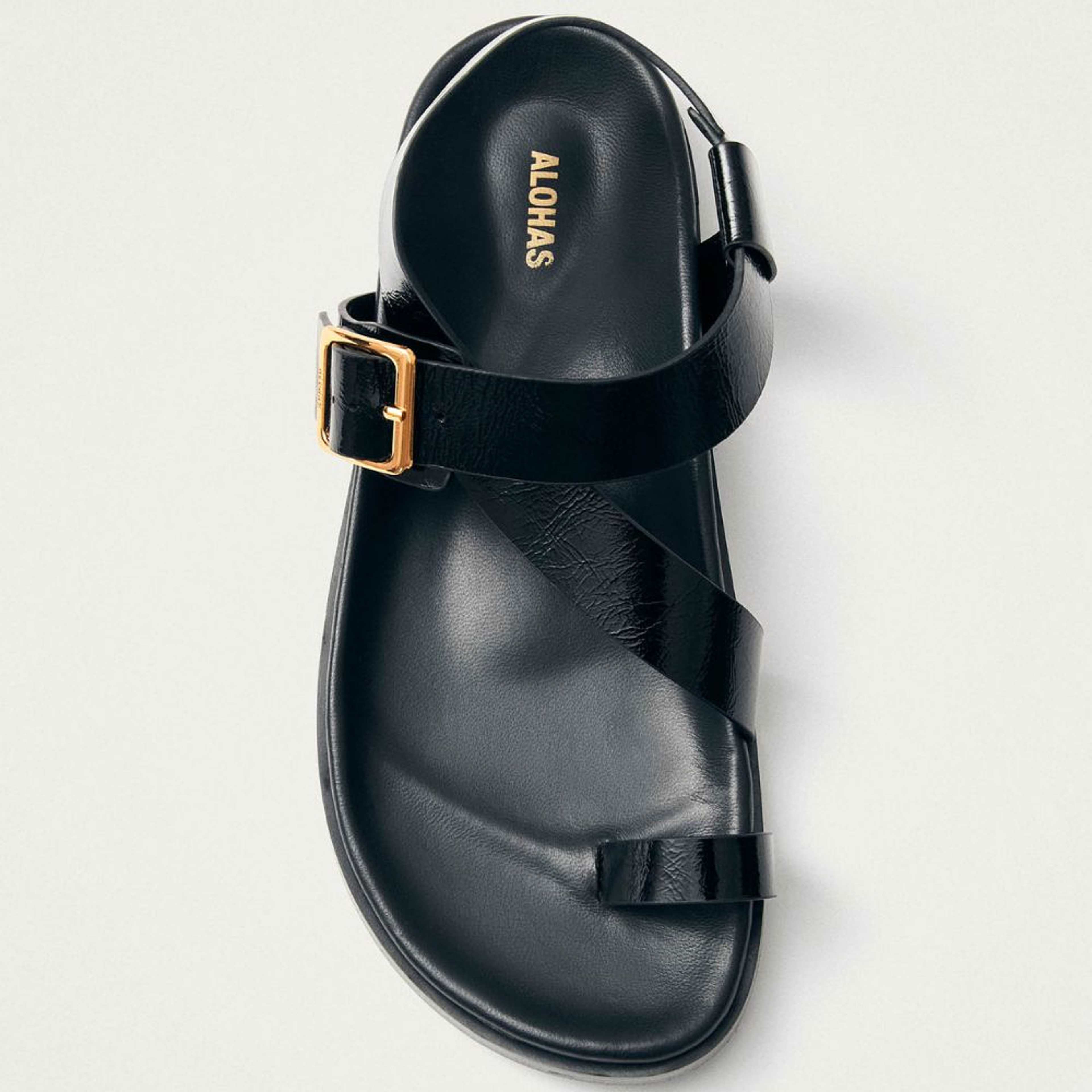 Siren Onix Black Leather Sandals