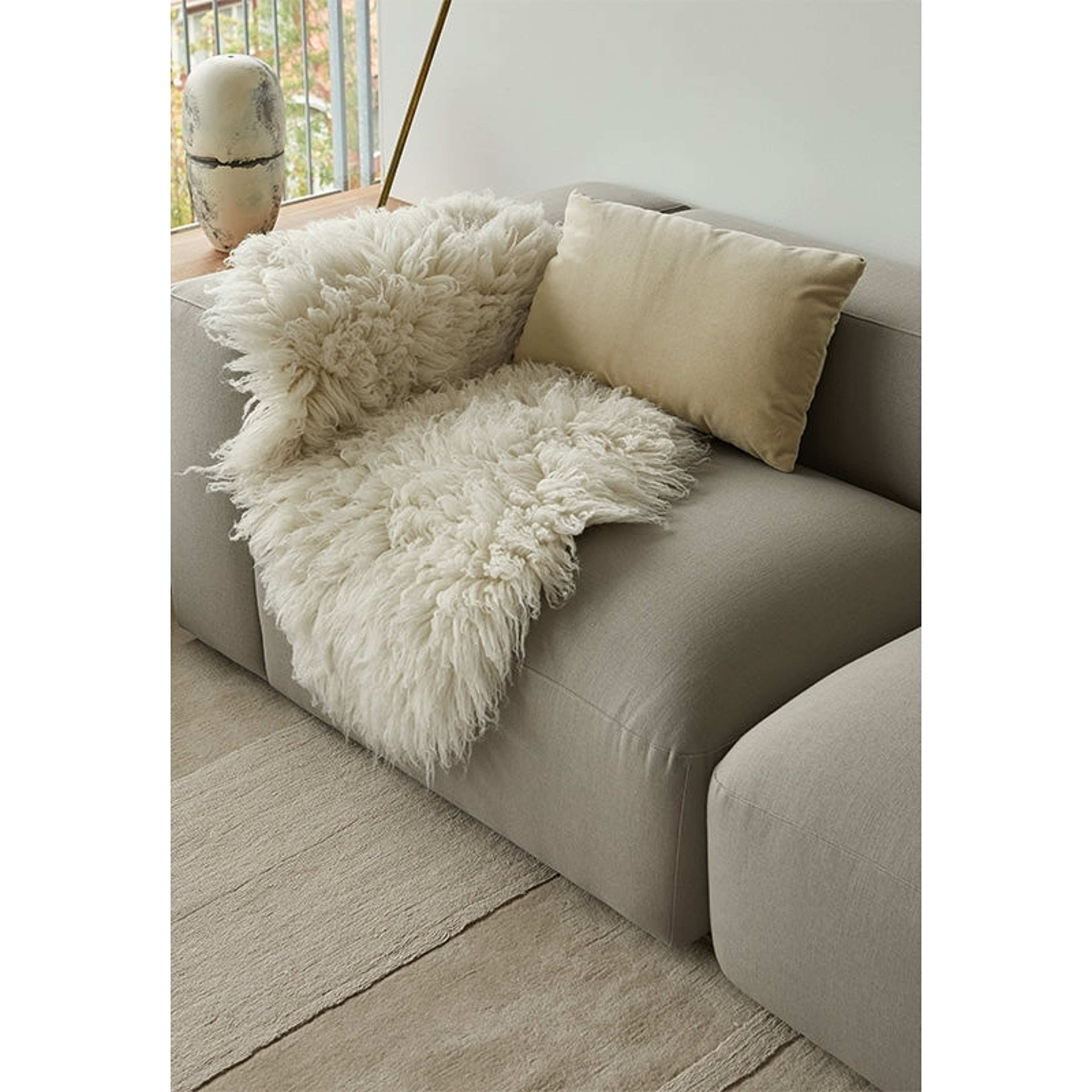 Mini Shaggy Ullfäll Bone White