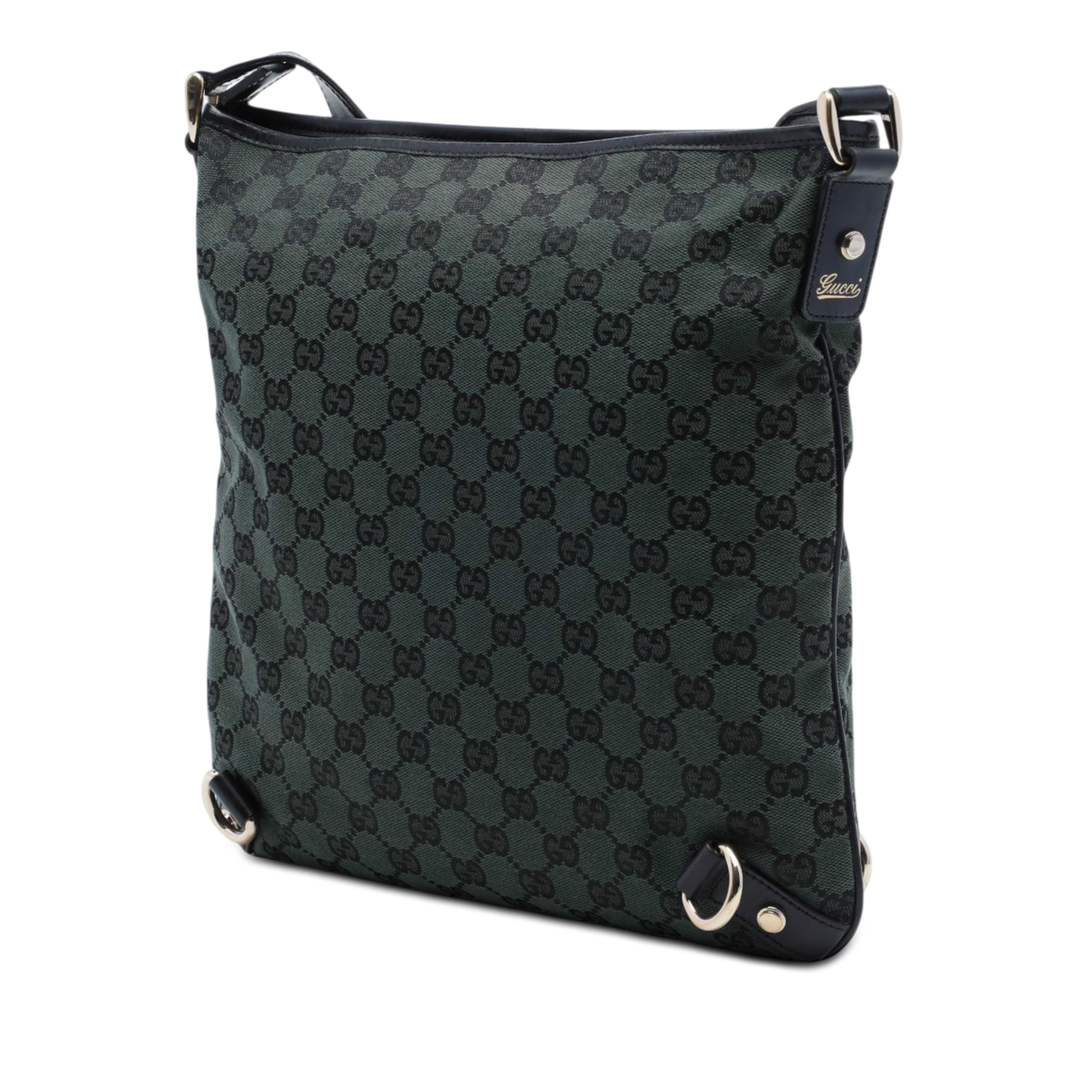Gucci Gg Canvas Abbey D Ring Crossbody, från Luxclusif, i färgen grön. Klicka för att öppna bilden i stort format