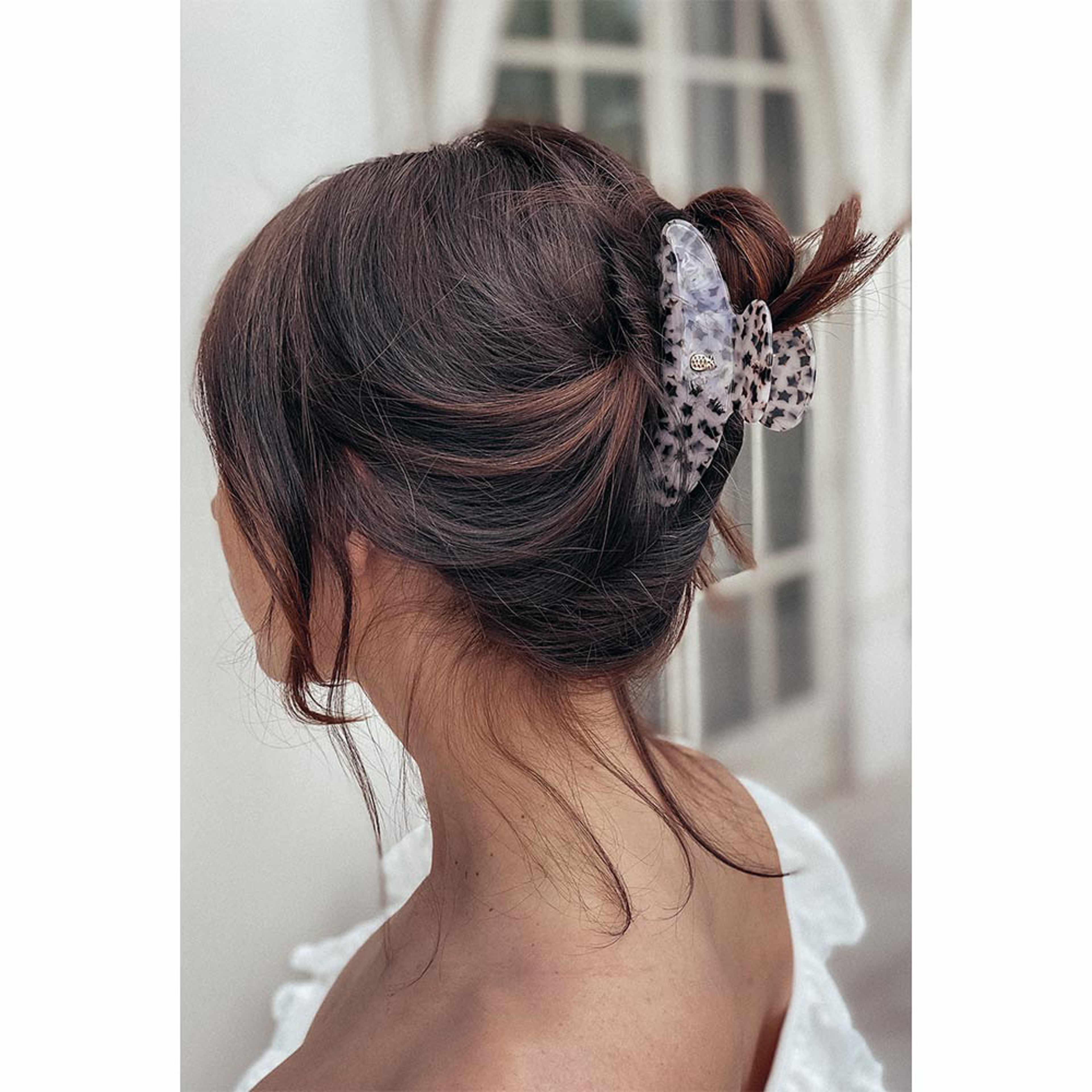 Large Hair Claw - Taupe Star