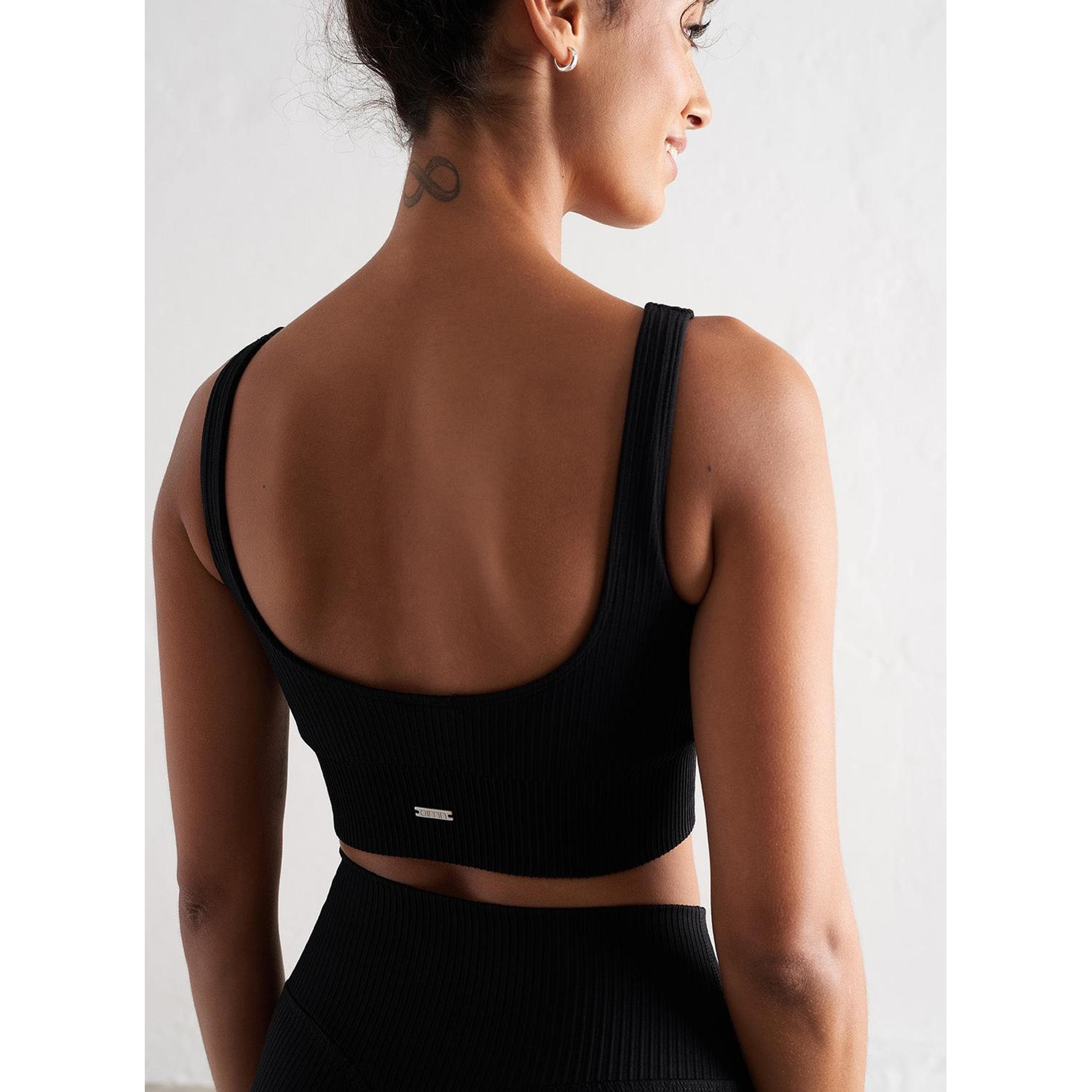 Black Ribbed Seamless Bra