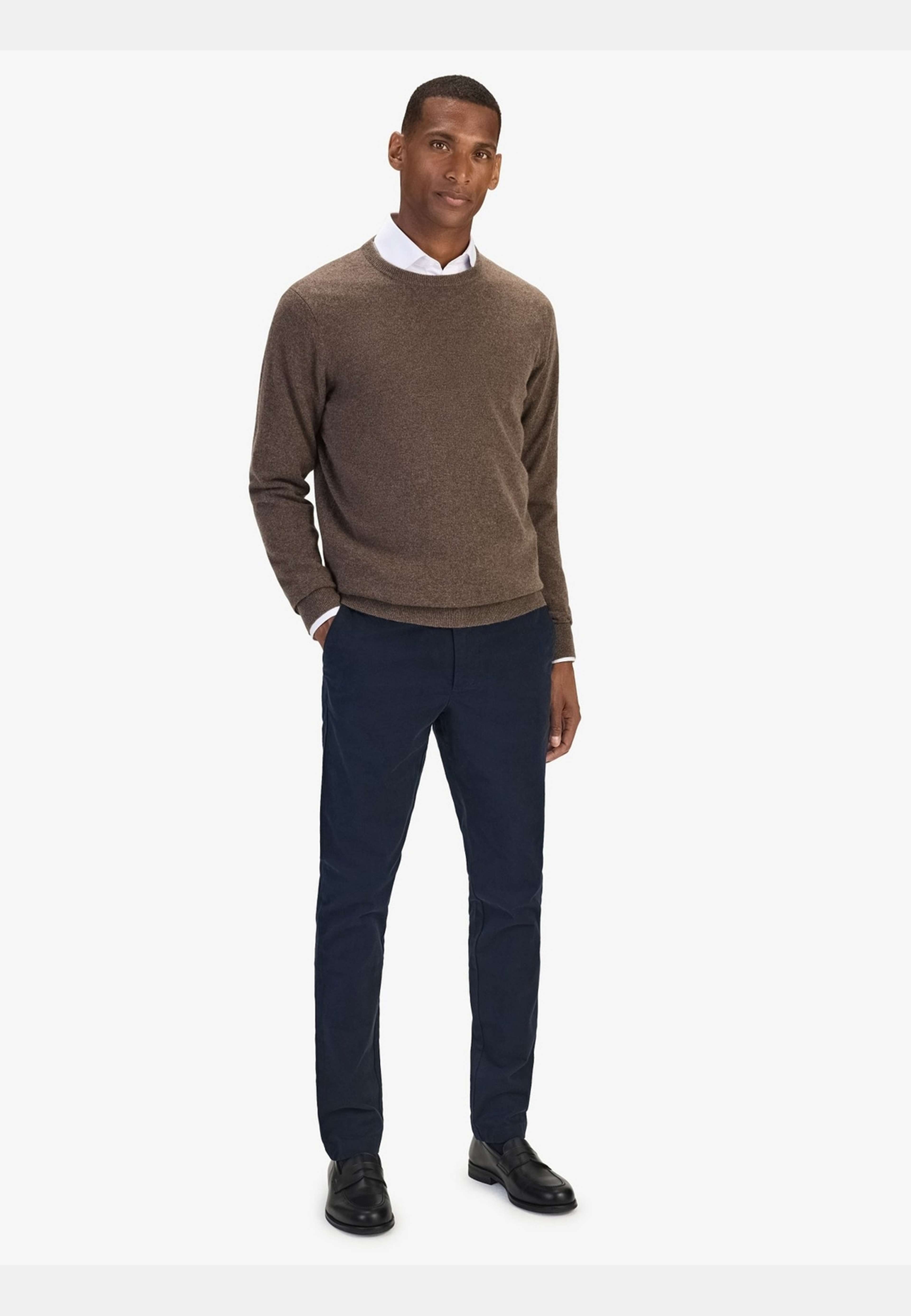 Pure Cashmere Crew Neck Sweater (franke), från John Henric, i färgen brown. Klicka för att öppna bilden i stort format