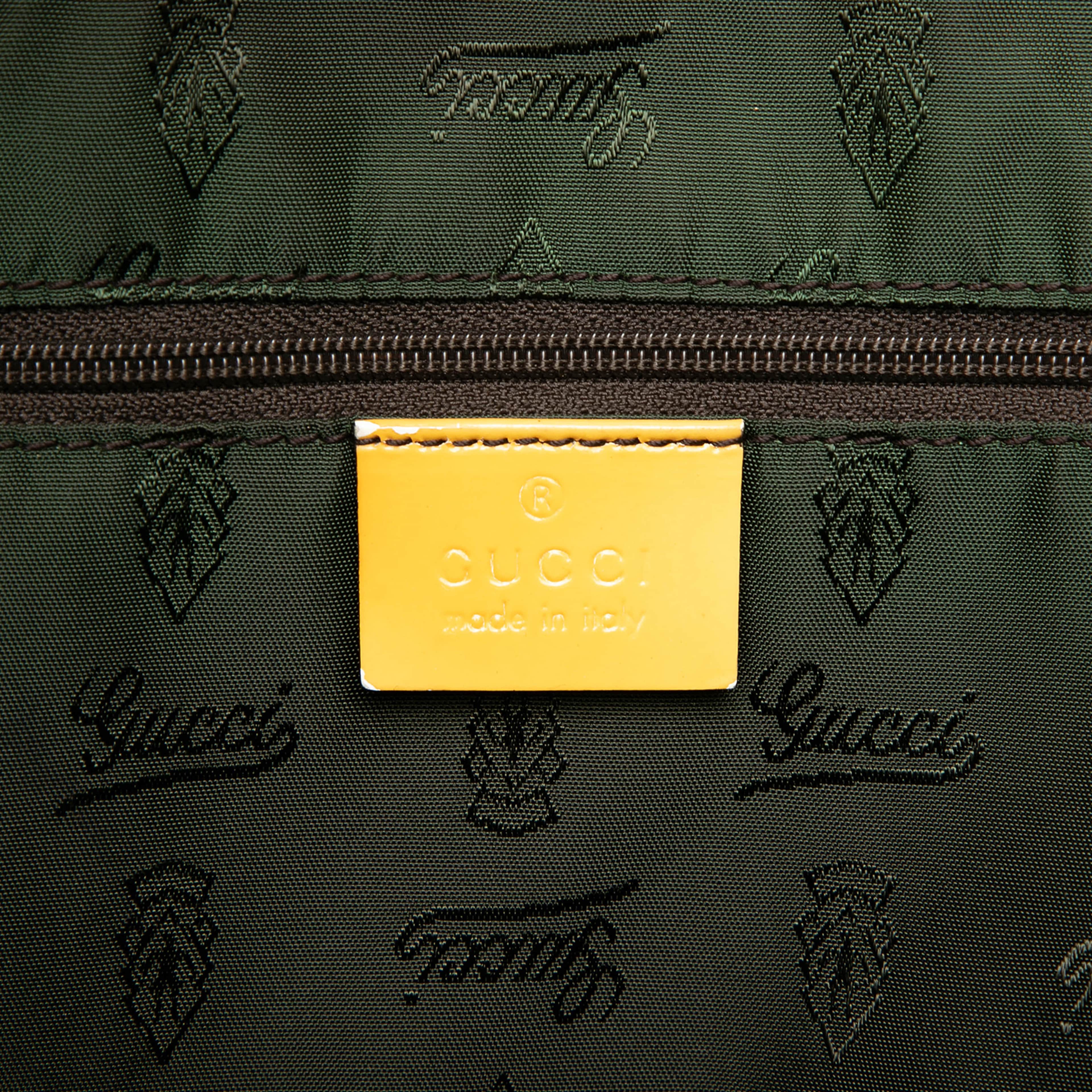 Gucci Gg Canvas Web Jolie Tote, från Luxclusif, i färgen gul. Klicka för att öppna bilden i stort format