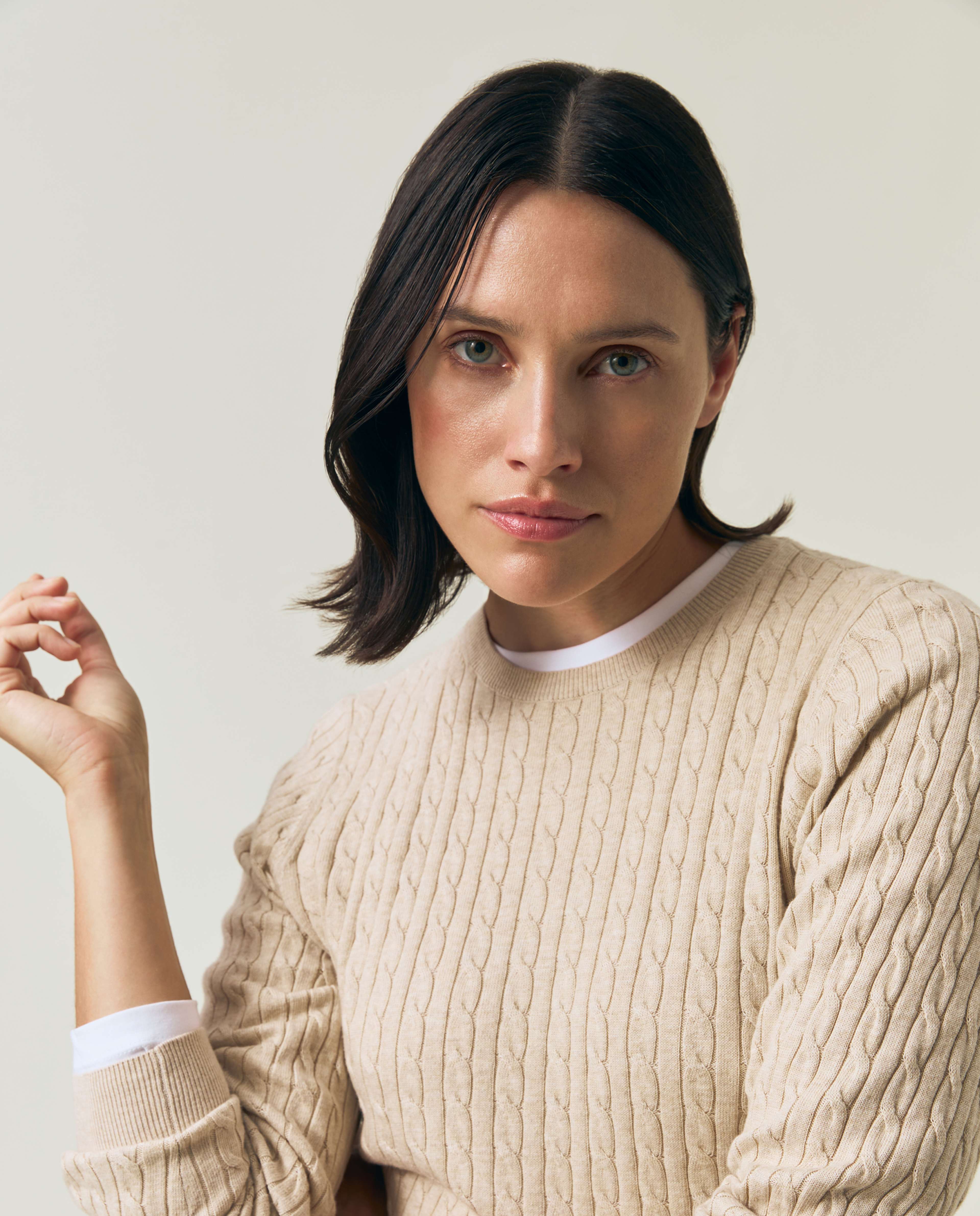 Organic Cotton Cable Knitted Sweater