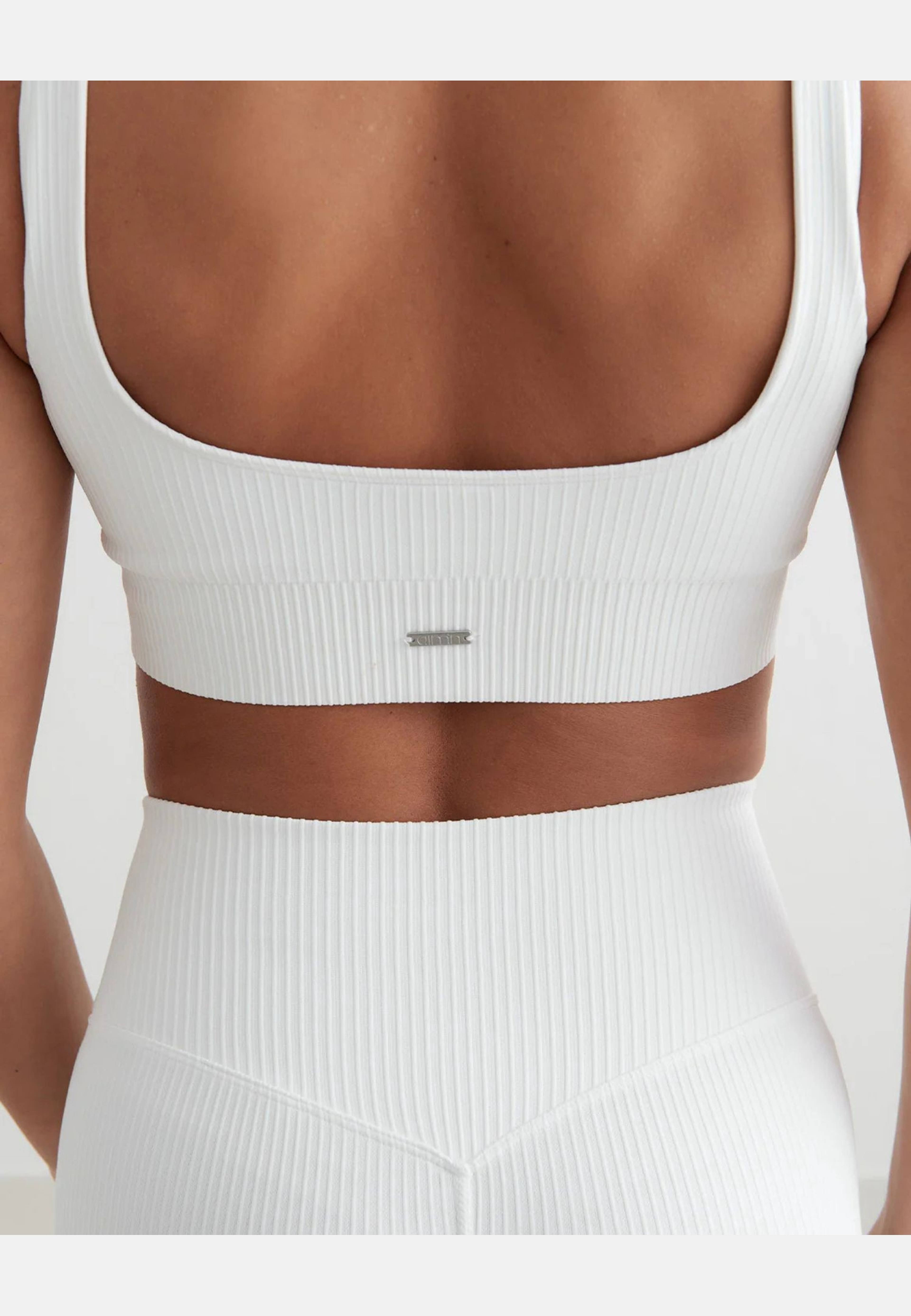 Ribbed Seamless Bra, från aim'n, i färgen white. Klicka för att öppna bilden i stort format
