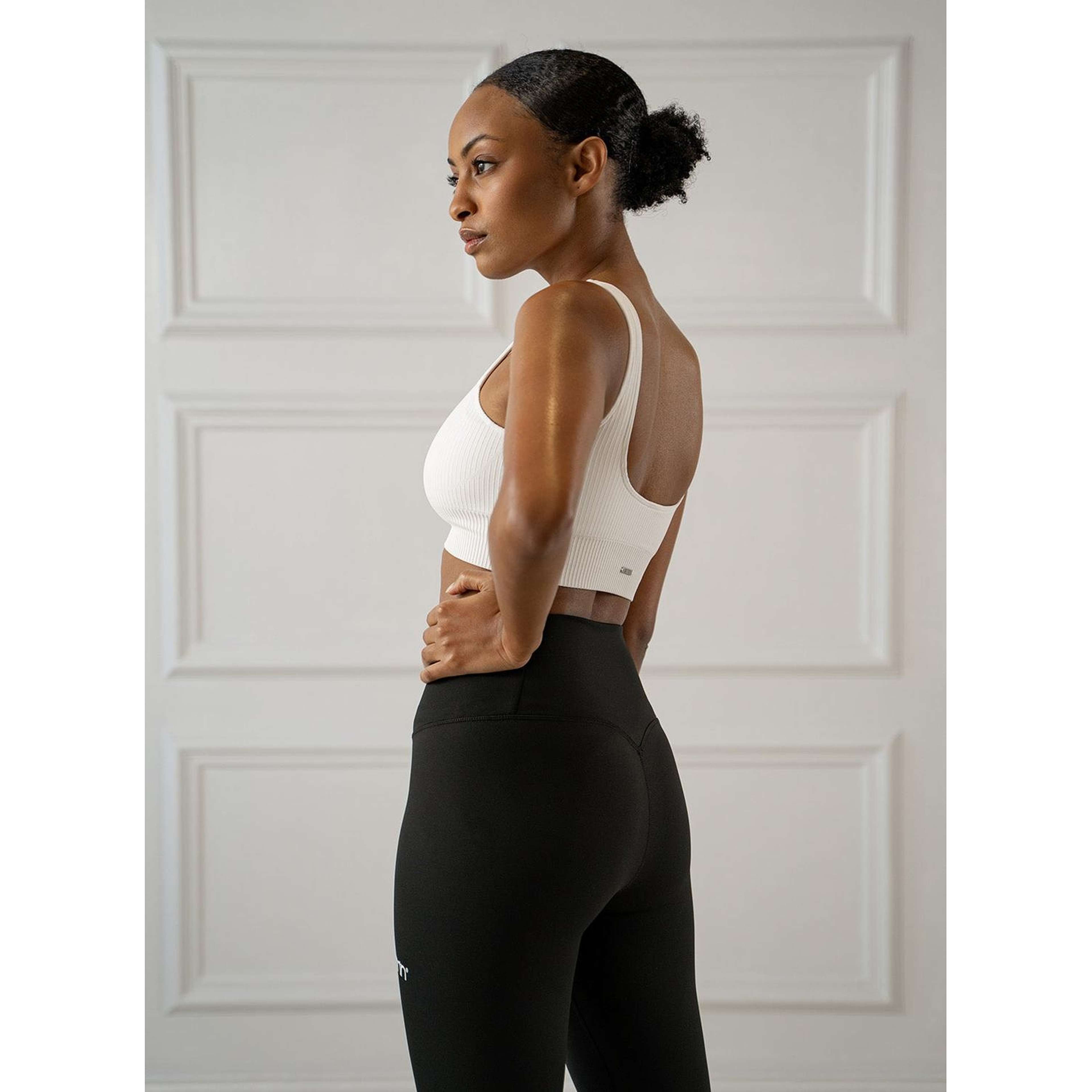 White Ribbed Seamless Bra