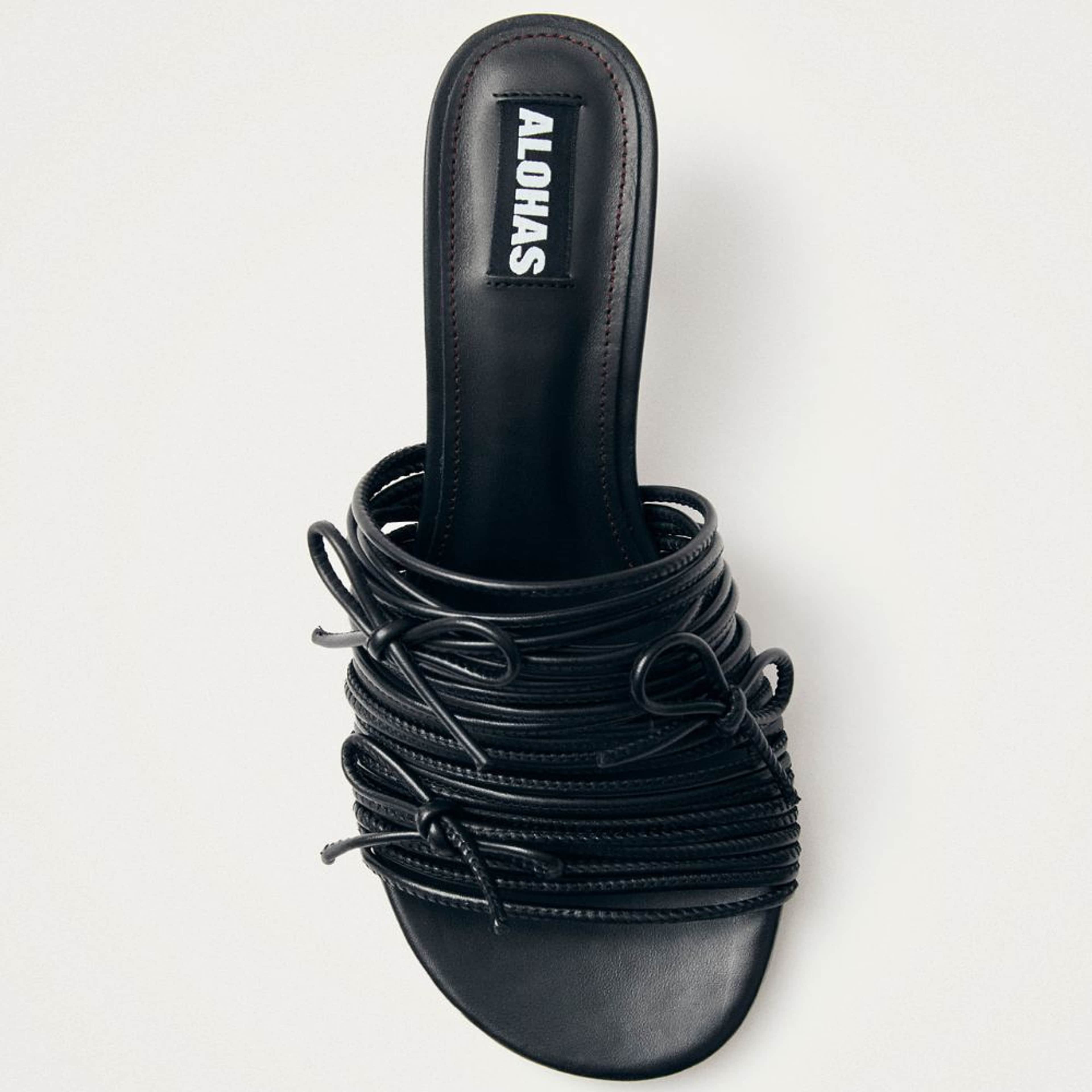 Viva Black Leather Sandals