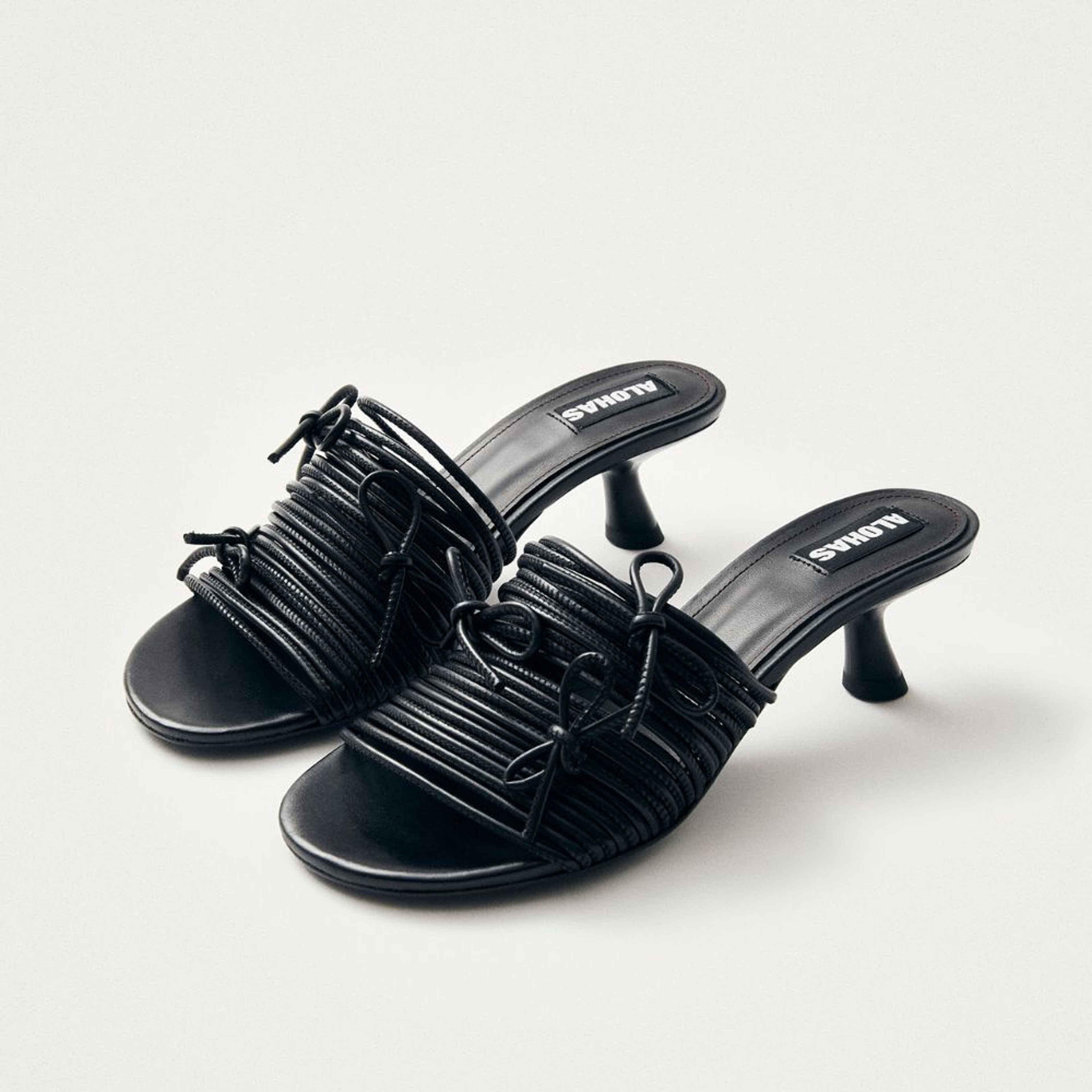 Viva Black Leather Sandals