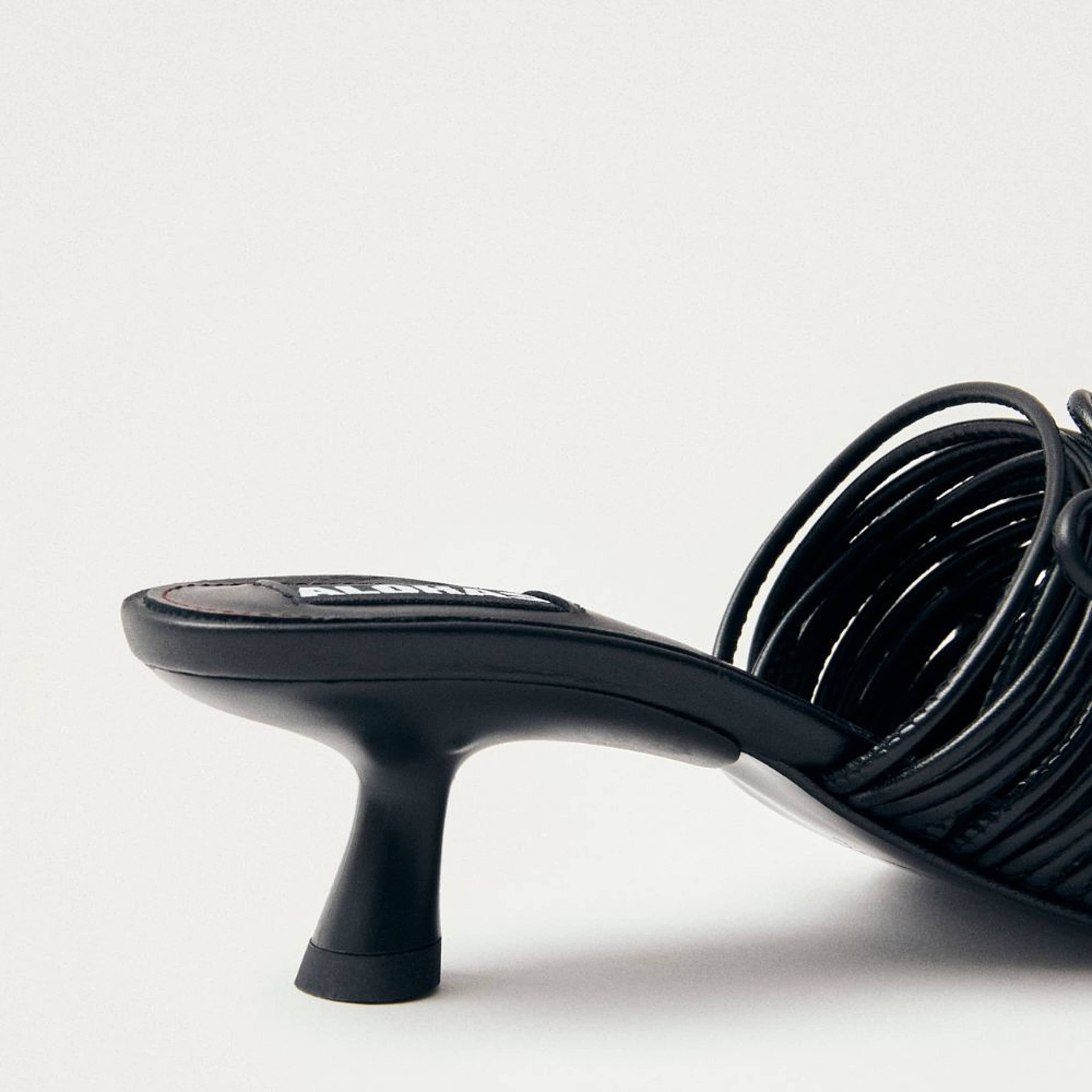 Viva Black Leather Sandals
