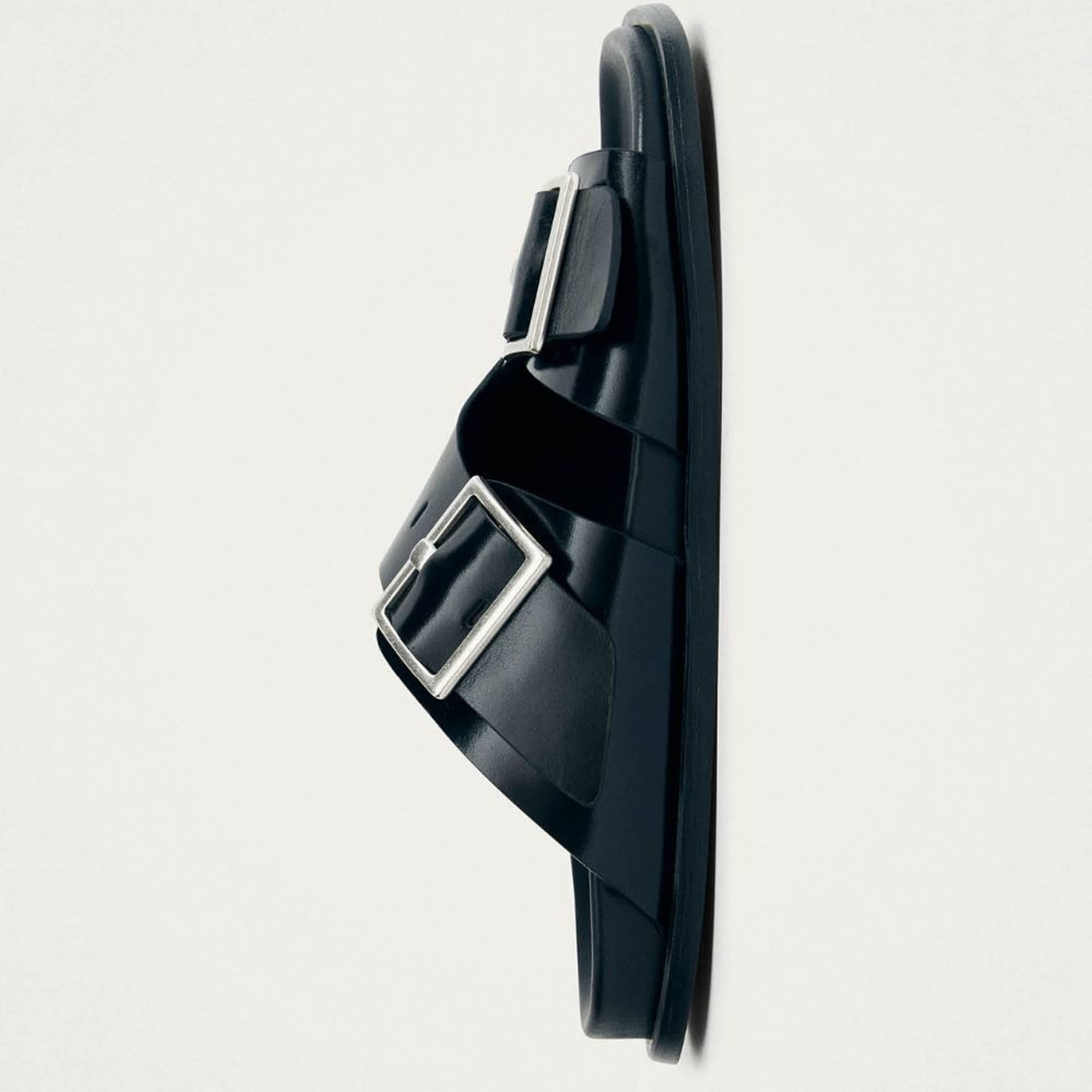 Alba Black Leather Sandals