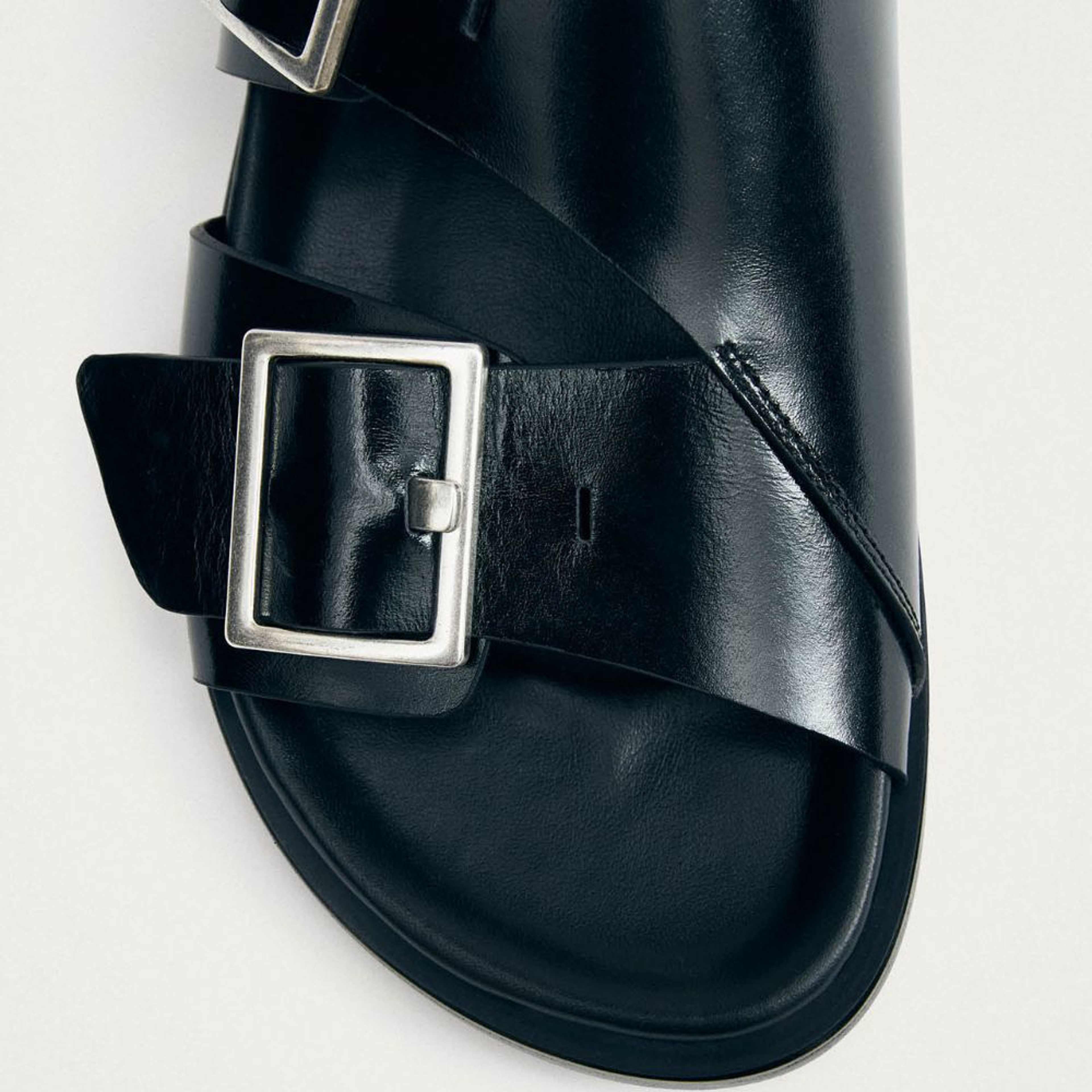 Alba Black Leather Sandals