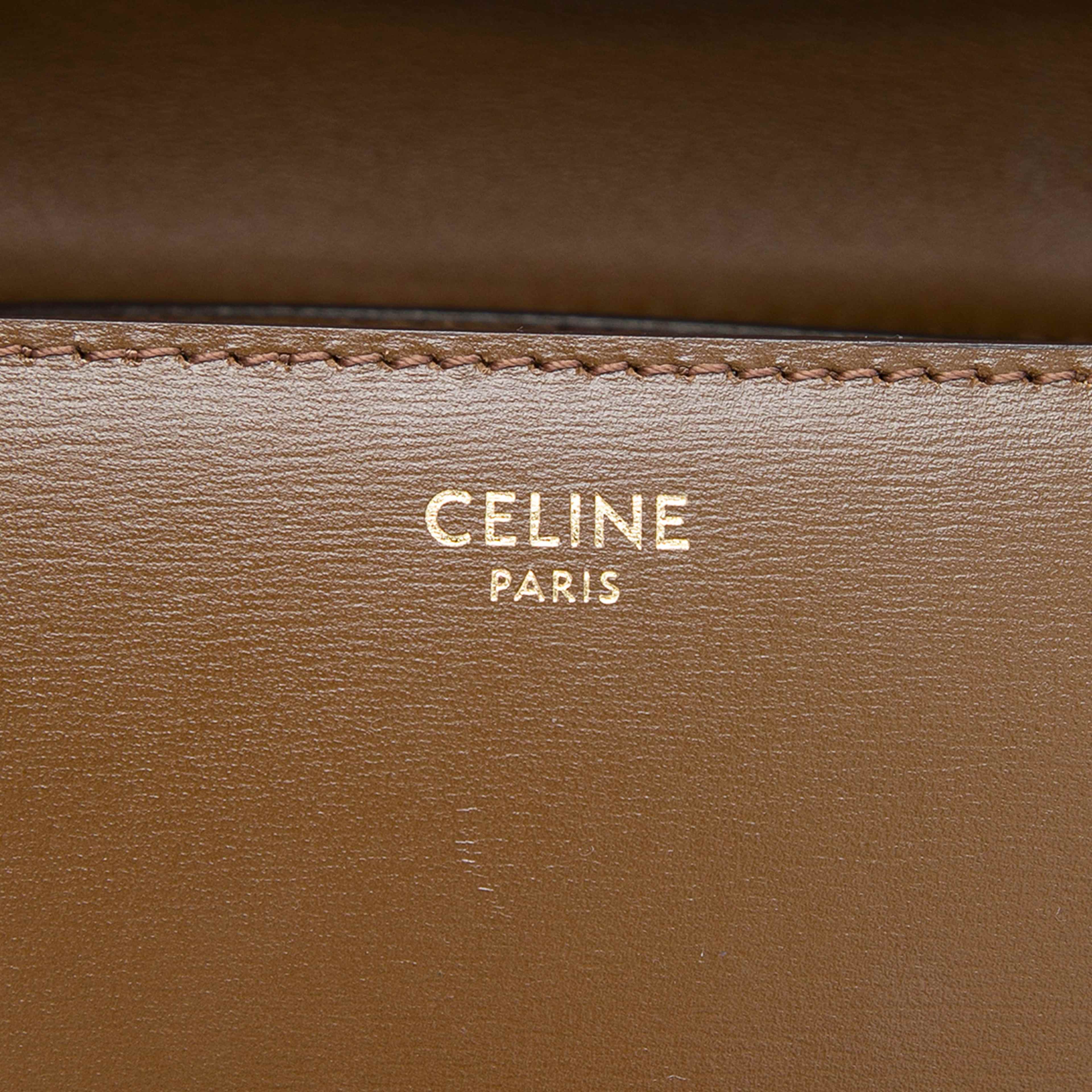 Celine Teen Calfskin Classic Box, från Luxclusif, i färgen brun. Klicka för att öppna bilden i stort format