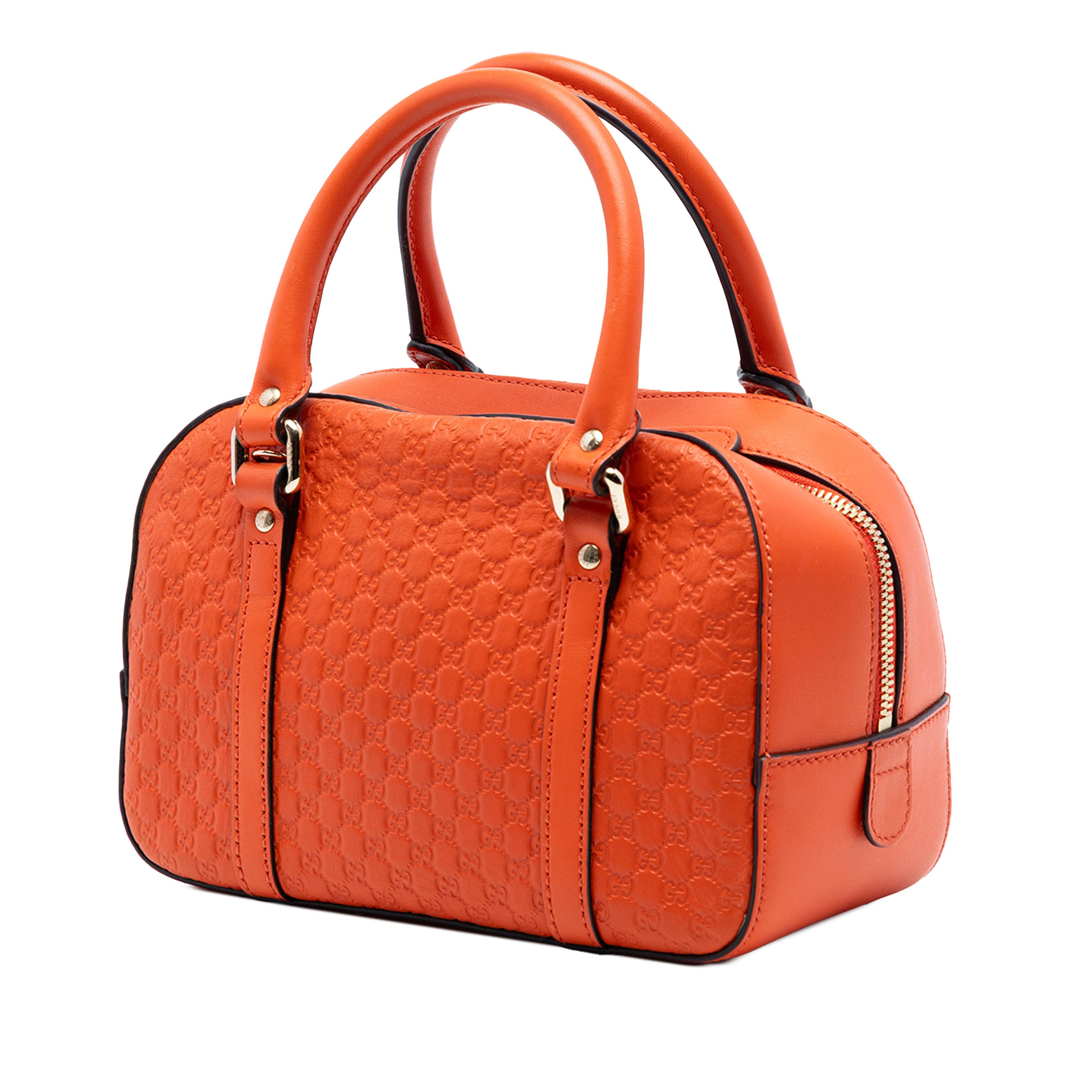 Gucci Small Microguccissima Bree Satchel, från Luxclusif, i färgen orange. Klicka för att öppna bilden i stort format