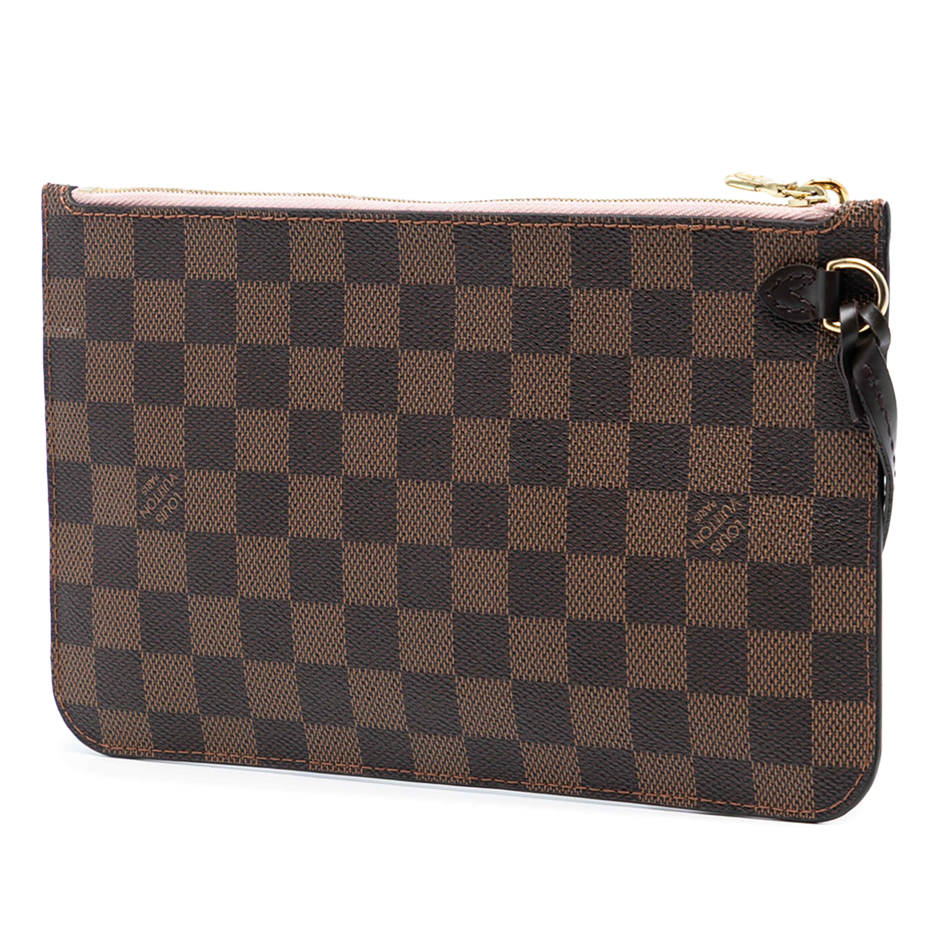 Louis Vuitton Damier Ebene Neverfull Pouch Mm, från Luxclusif, i färgen brown. Klicka för att öppna bilden i stort format