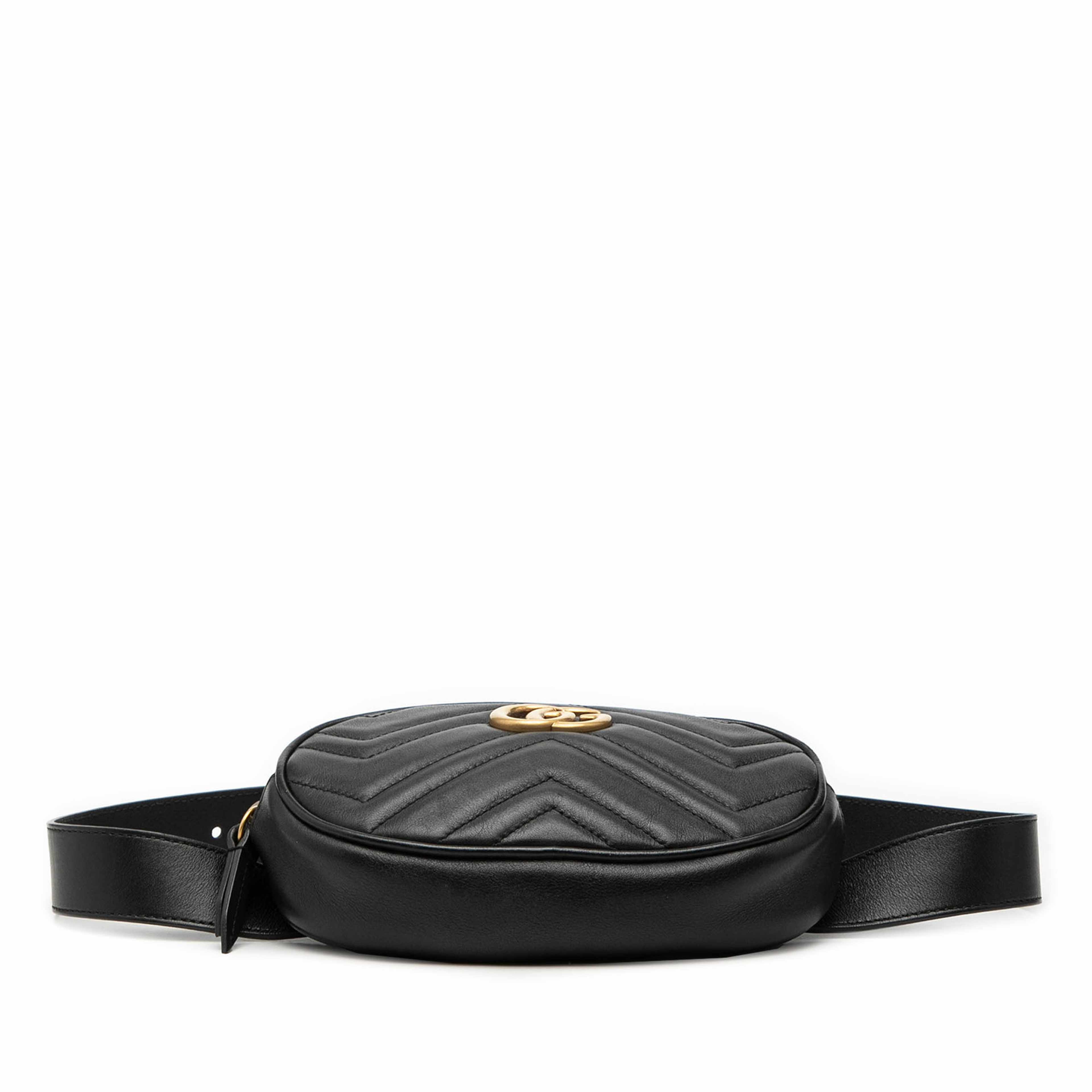 Gucci Gg Marmont Matelasse Leather Belt Bag, från Luxclusif, i färgen black. Klicka för att öppna bilden i stort format