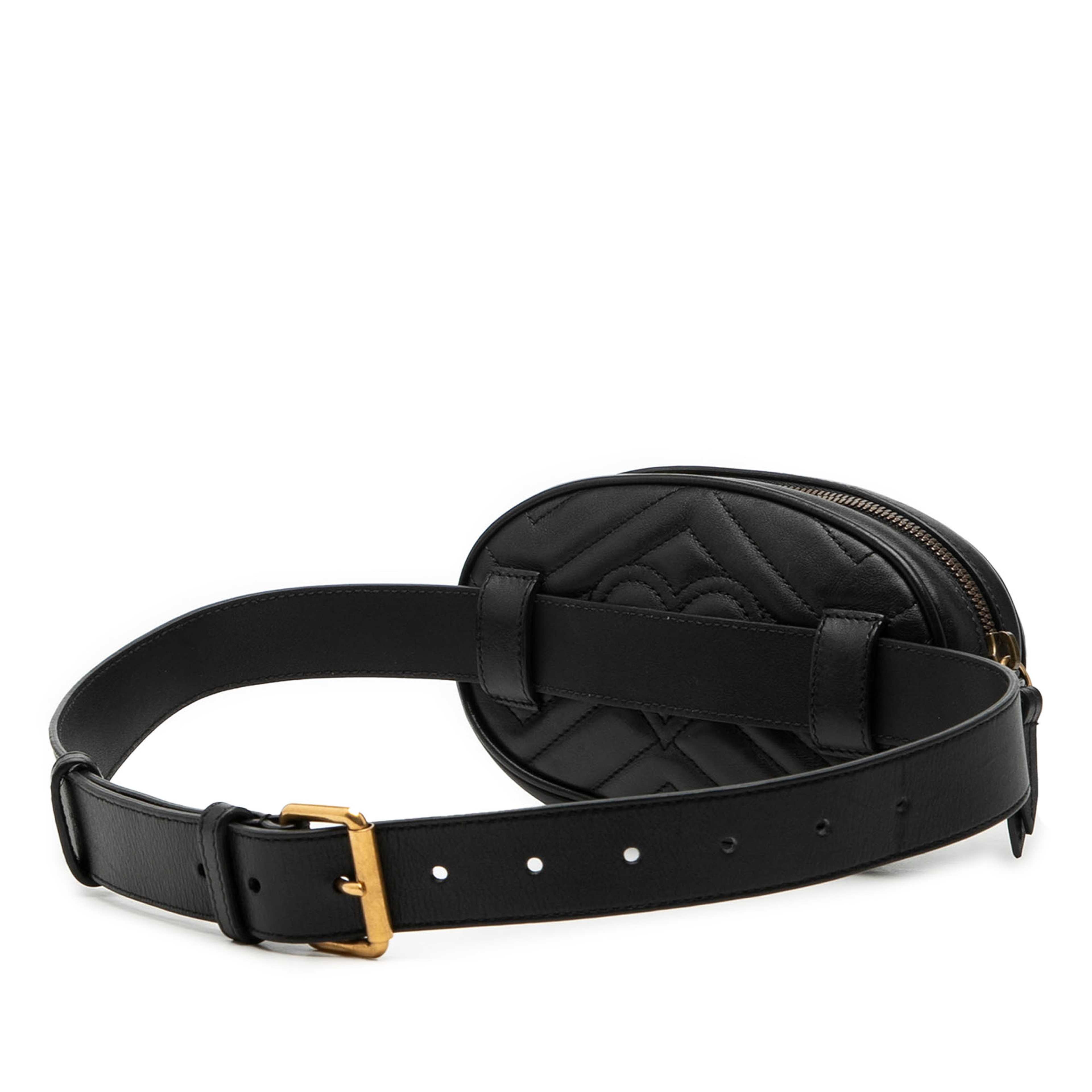 Gucci Gg Marmont Matelasse Leather Belt Bag, från Luxclusif, i färgen black. Klicka för att öppna bilden i stort format