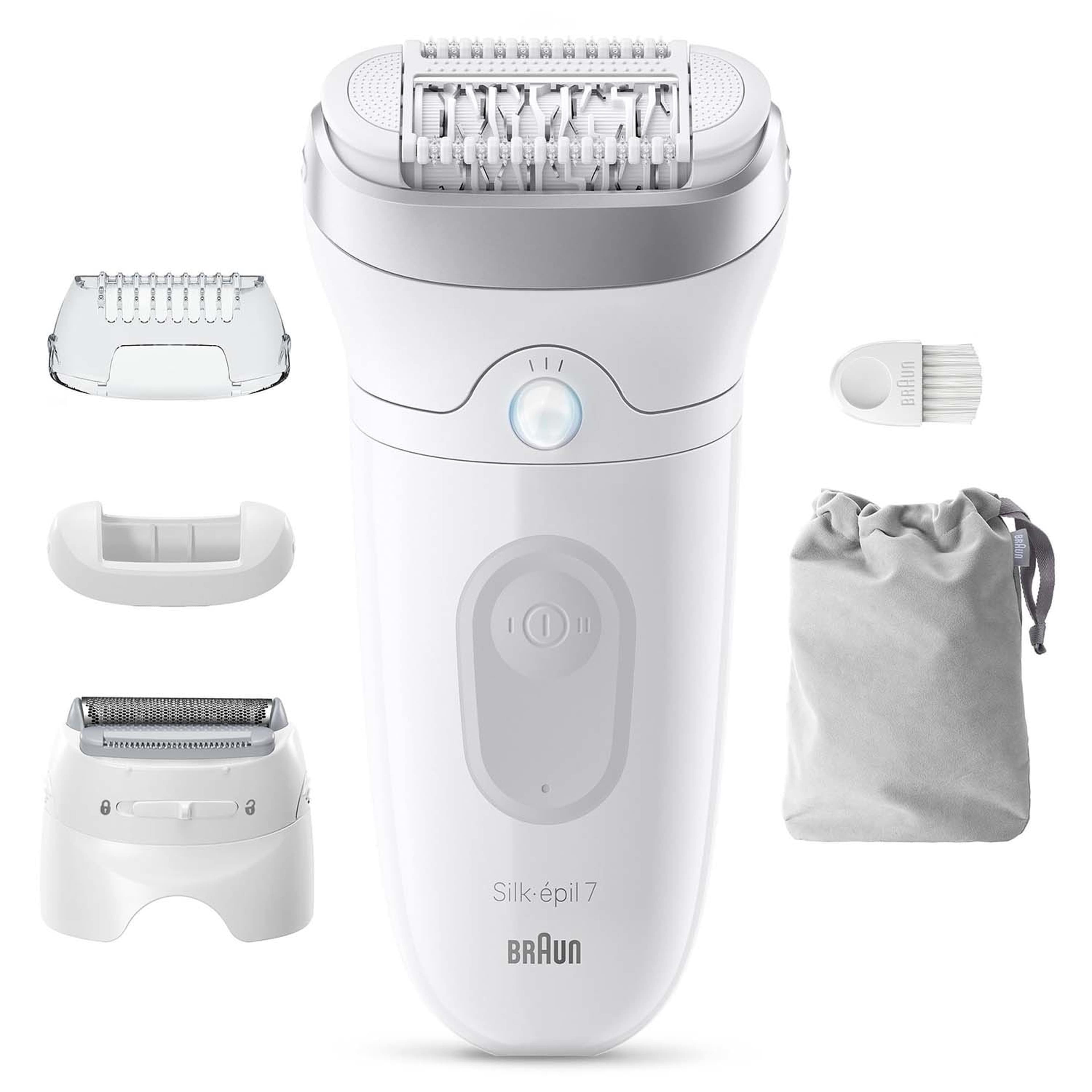 Epilator Silk·épil 7, Wet & Dry, Långvarigt Slät Hud, 7-041, Silver, från Braun, i färgen silver. Klicka för att öppna bilden i stort format