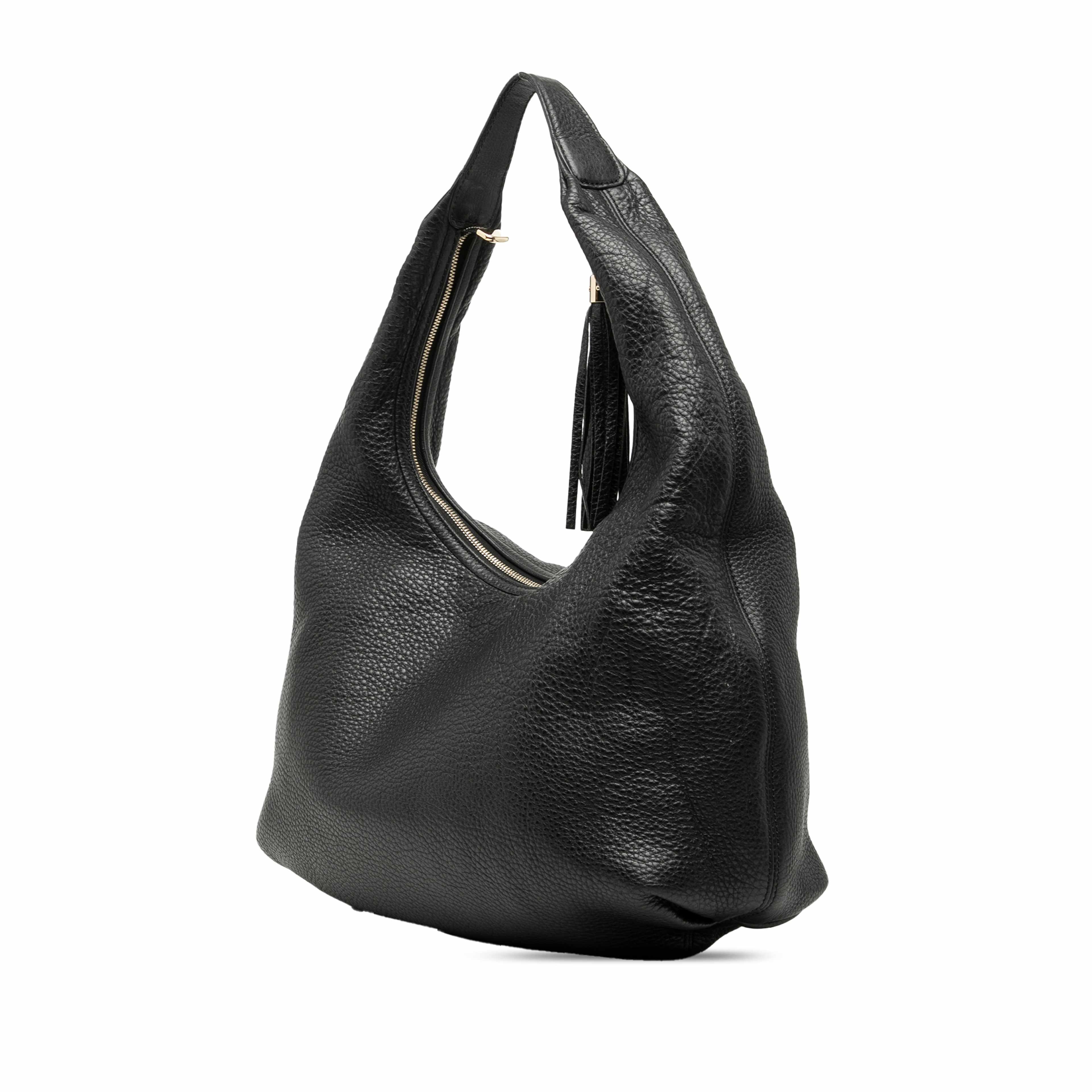 Gucci Leather Soho Hobo, från Luxclusif, i färgen black. Klicka för att öppna bilden i stort format