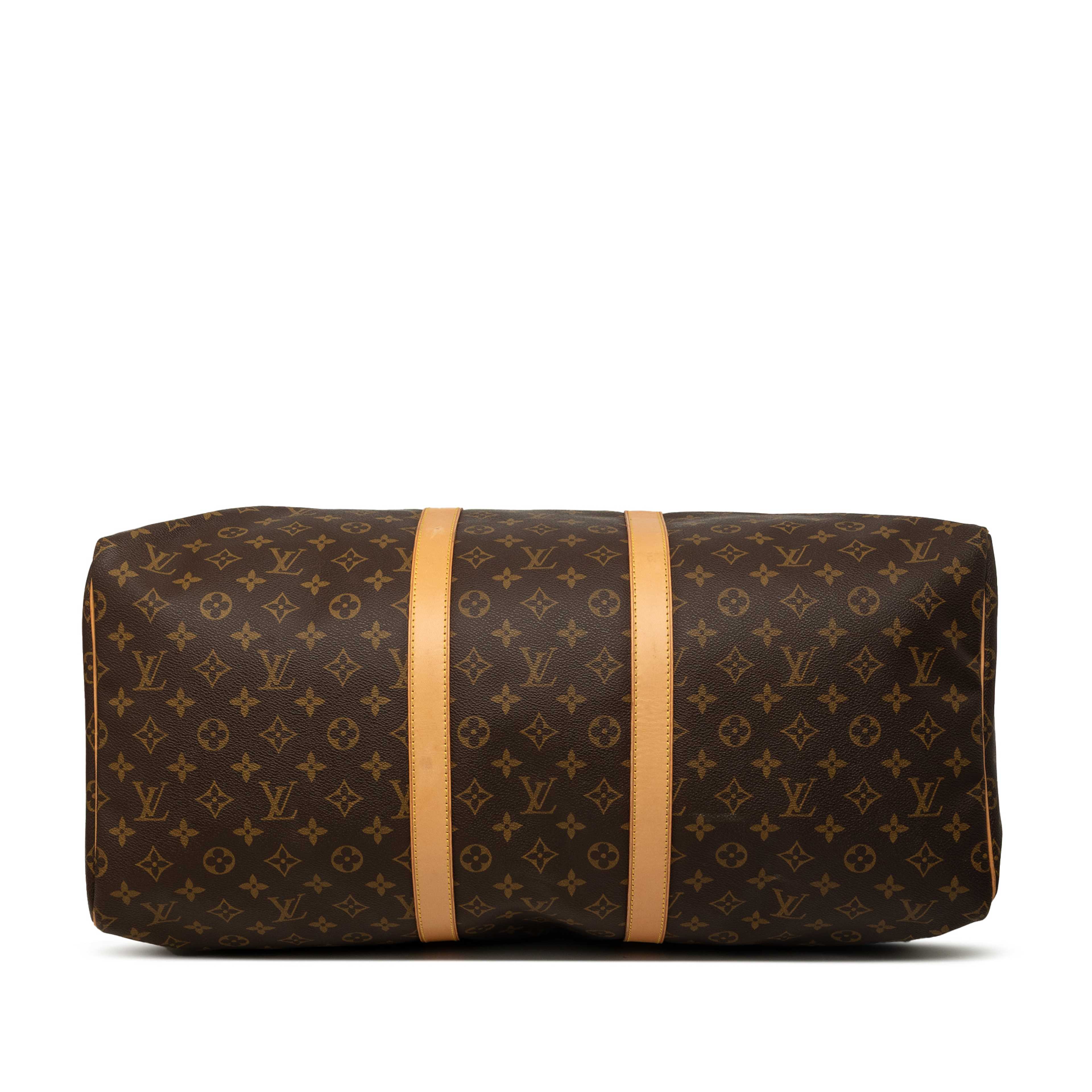 Louis Vuitton Monogram Keepall 55, från Luxclusif, i färgen brun. Klicka för att öppna bilden i stort format