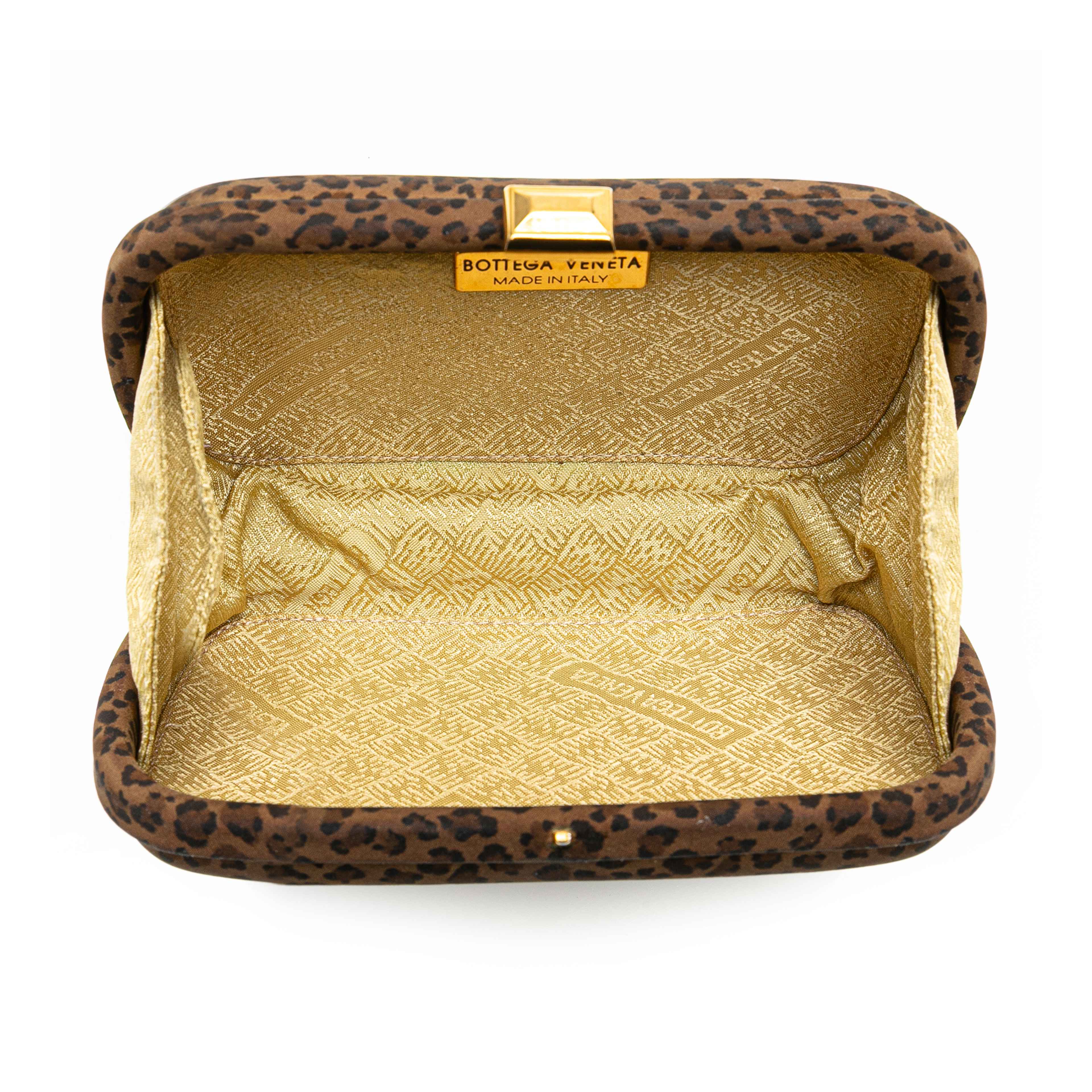 Bottega Veneta Nylon Leopard Print Box Clutch