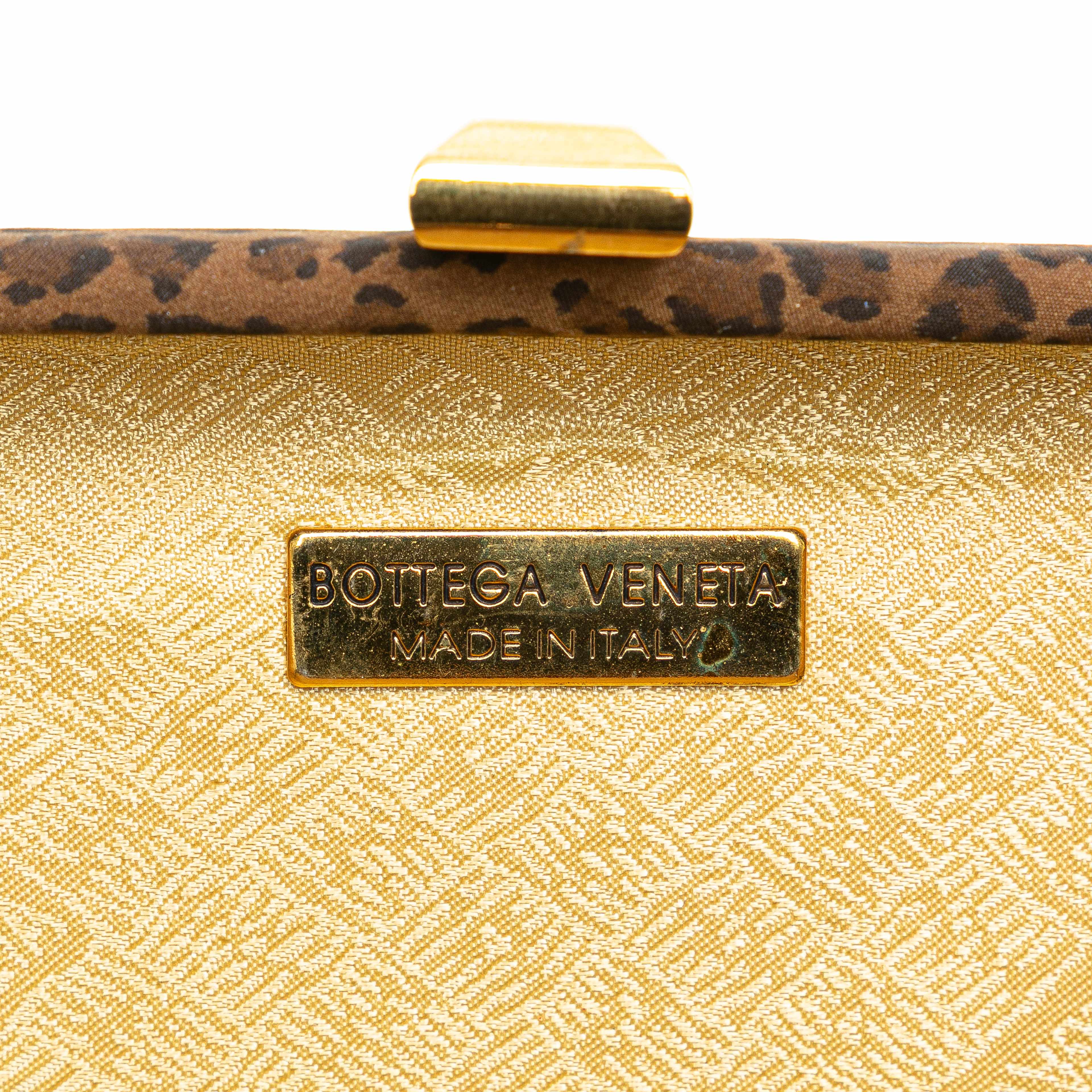 Bottega Veneta Nylon Leopard Print Box Clutch