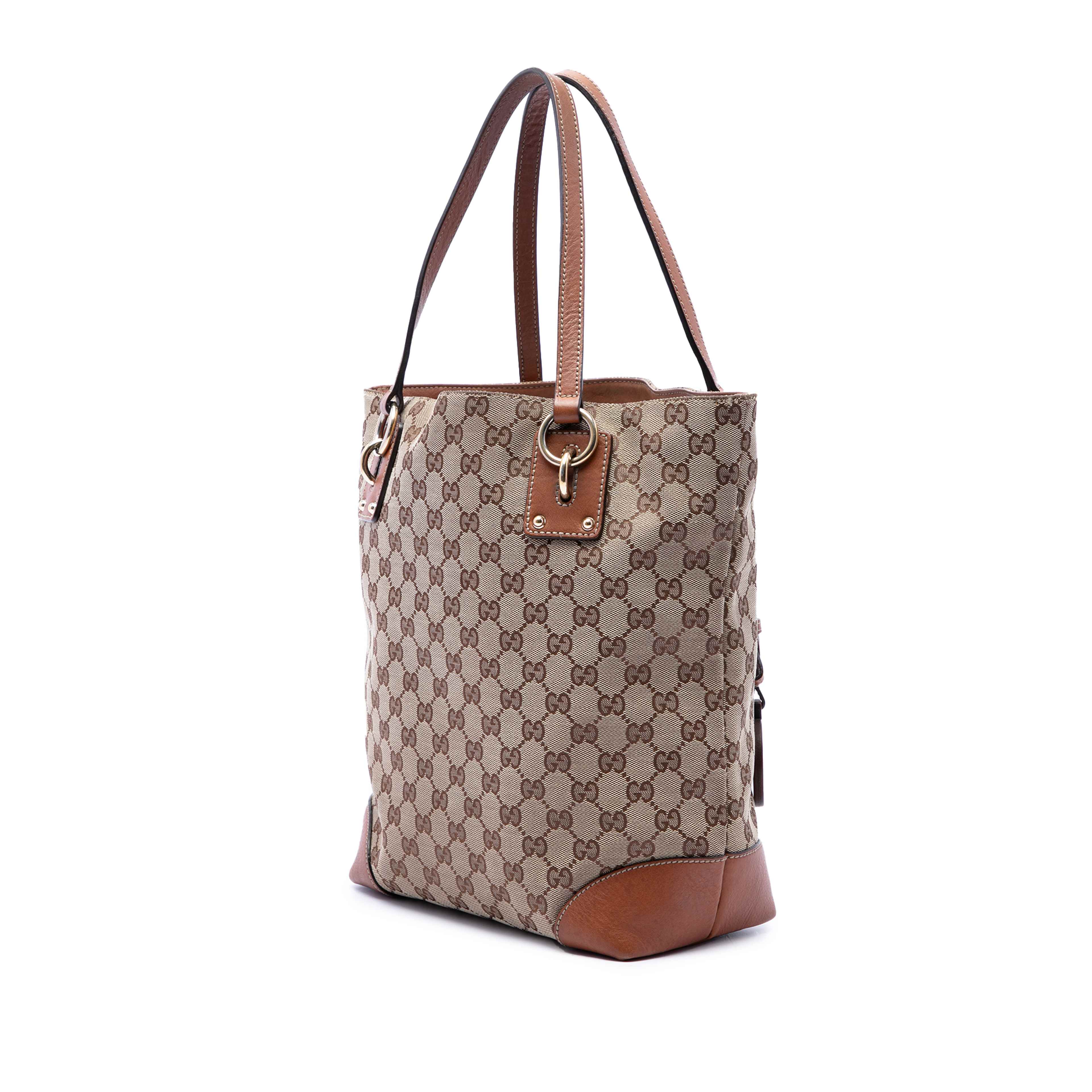 Gucci Gg Canvas Gg Charm Tote, från Luxclusif, i färgen brun. Klicka för att öppna bilden i stort format