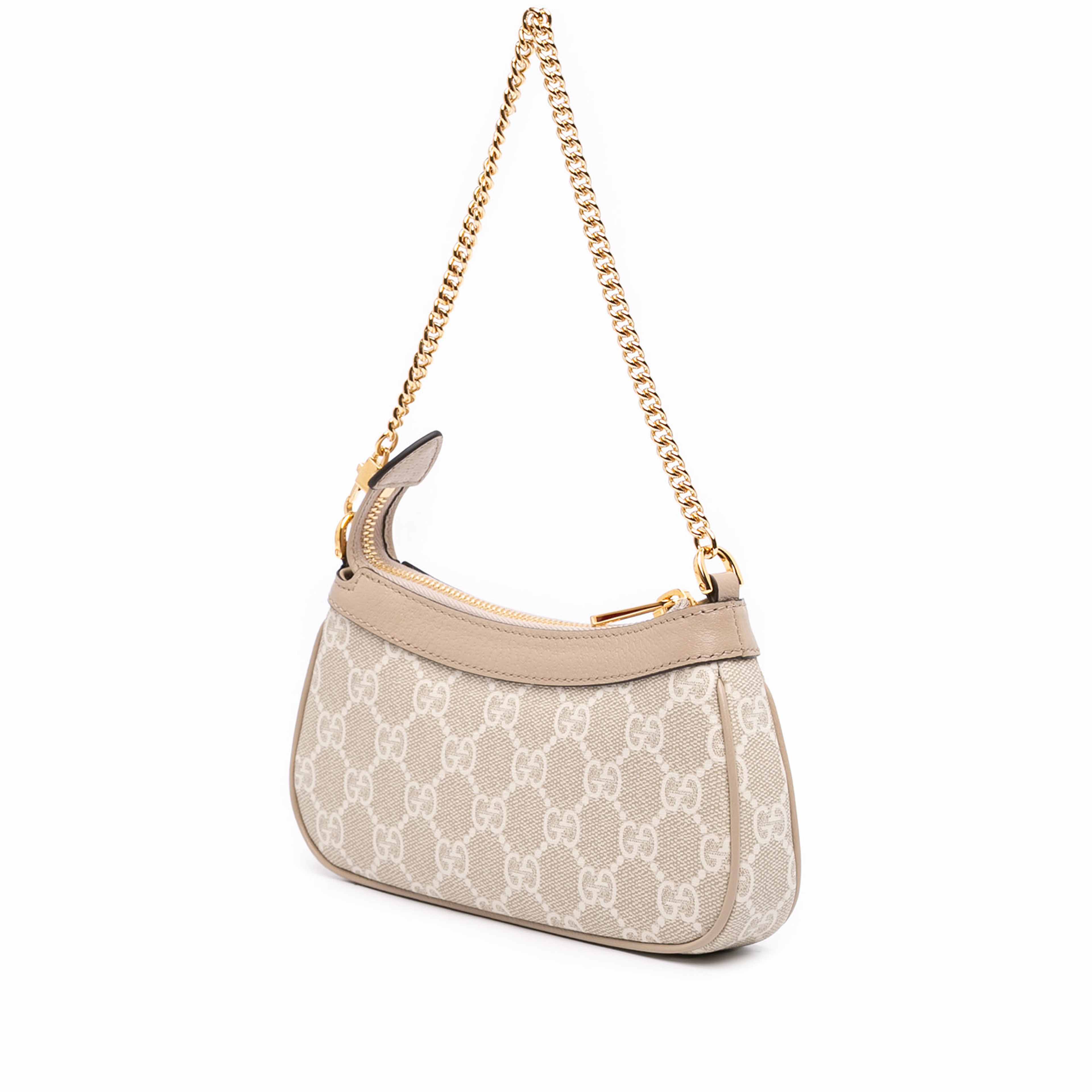 Gucci Mini Gg Supreme Ophidia Shoulder Bag, från Luxclusif, i färgen beige. Klicka för att öppna bilden i stort format