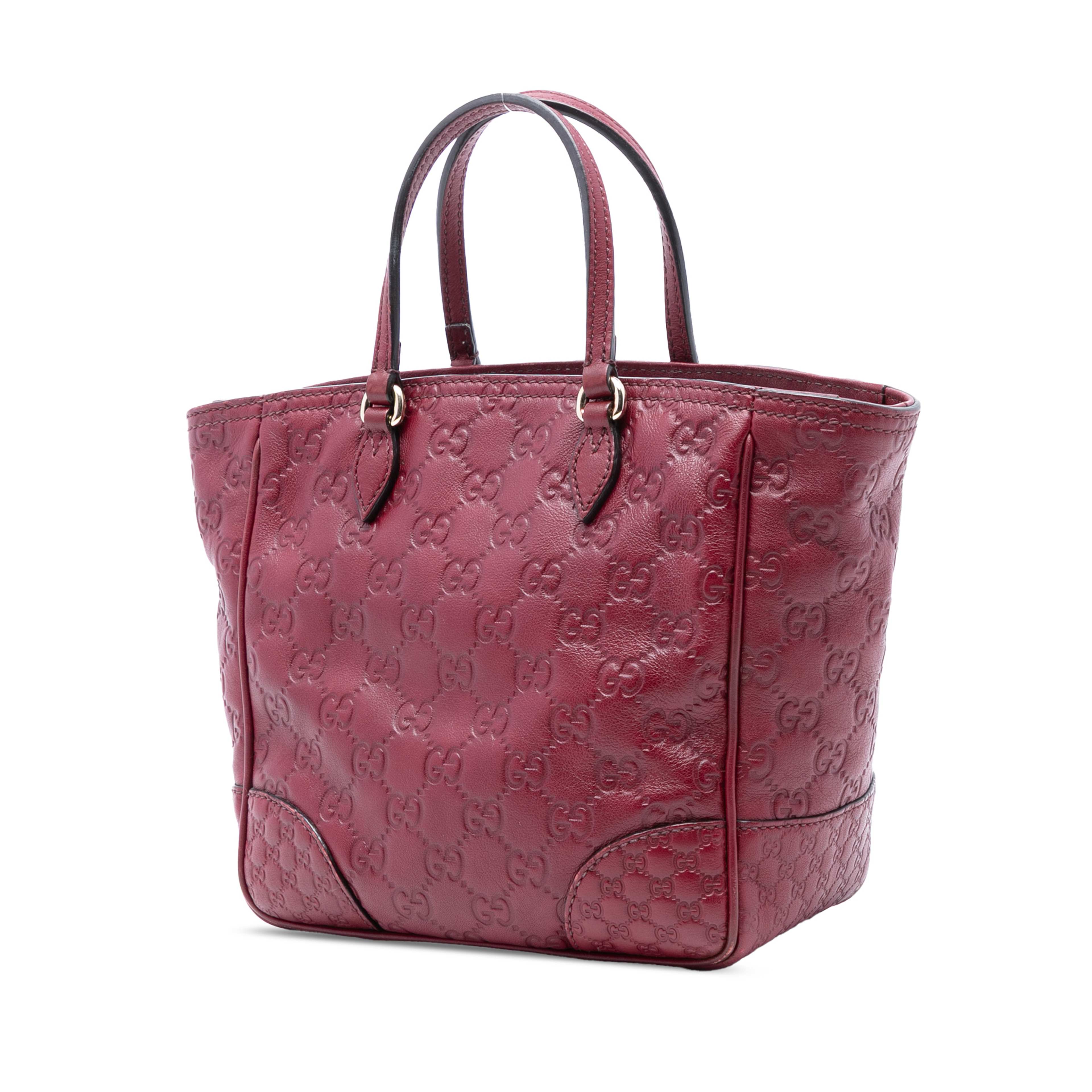 Gucci Small Guccissima Bree Satchel, från Luxclusif, i färgen maroon. Klicka för att öppna bilden i stort format