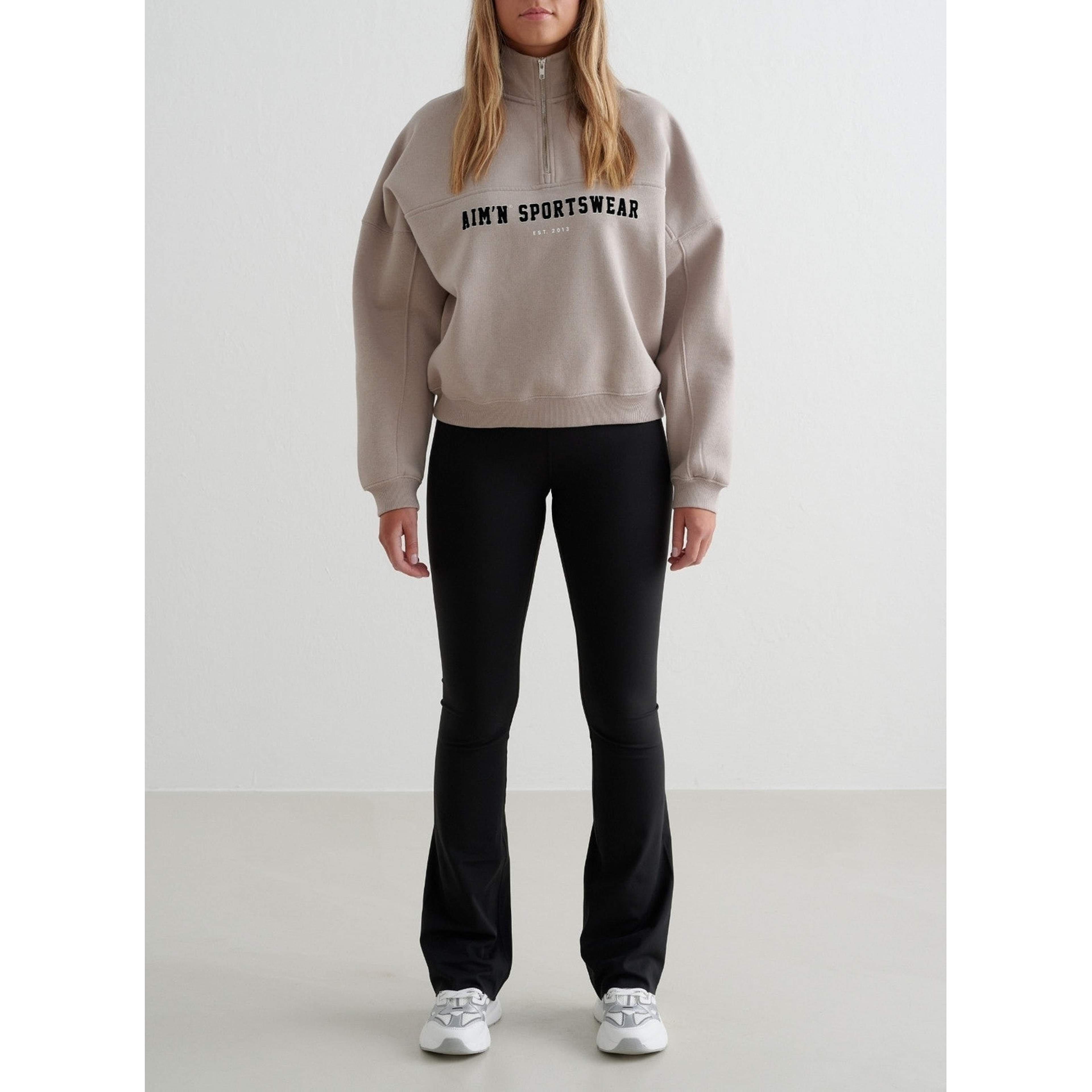 Dark Clay Varsity Sweat Half Zip