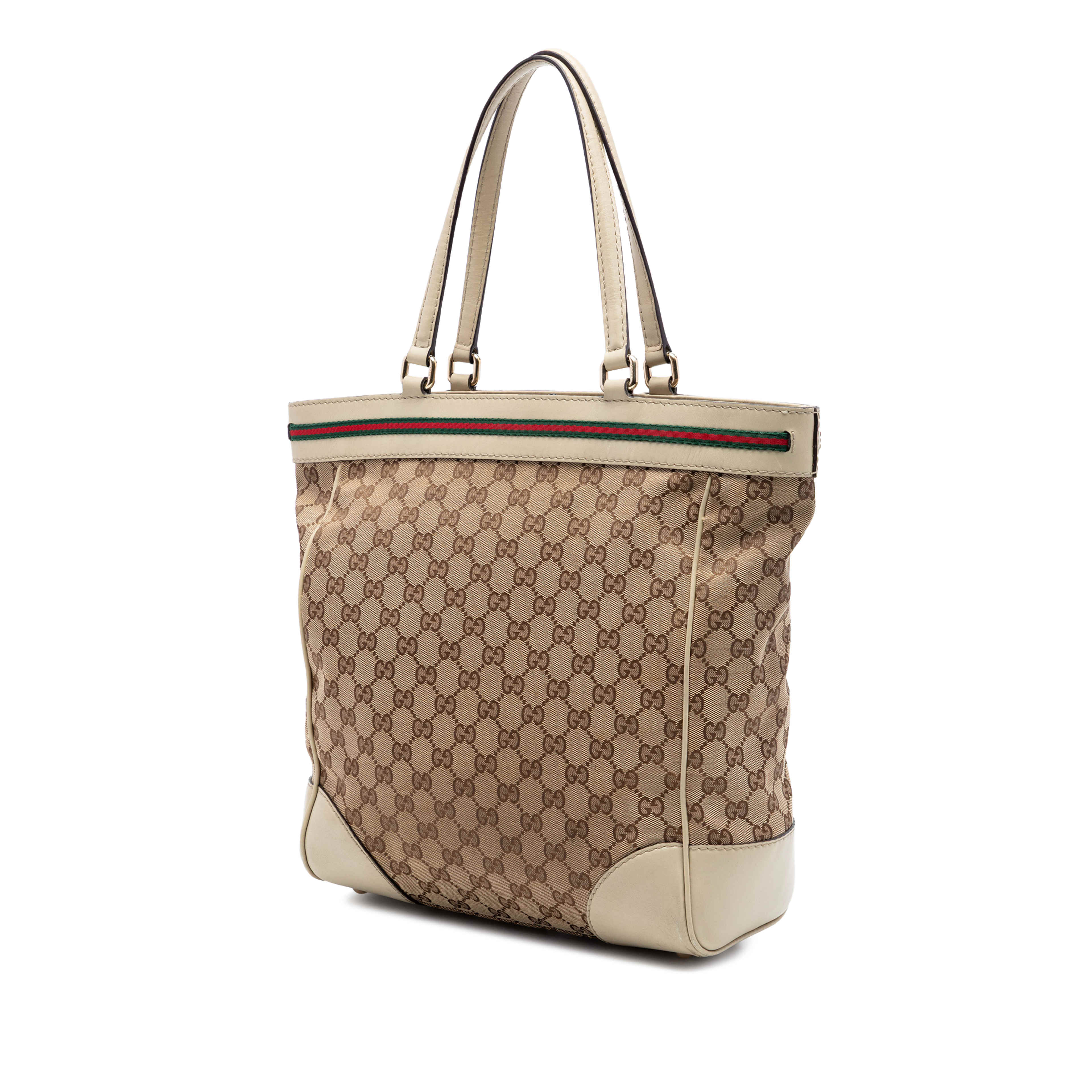 Gucci Gg Canvas Web Mayfair Tote, från Luxclusif, i färgen vit. Klicka för att öppna bilden i stort format