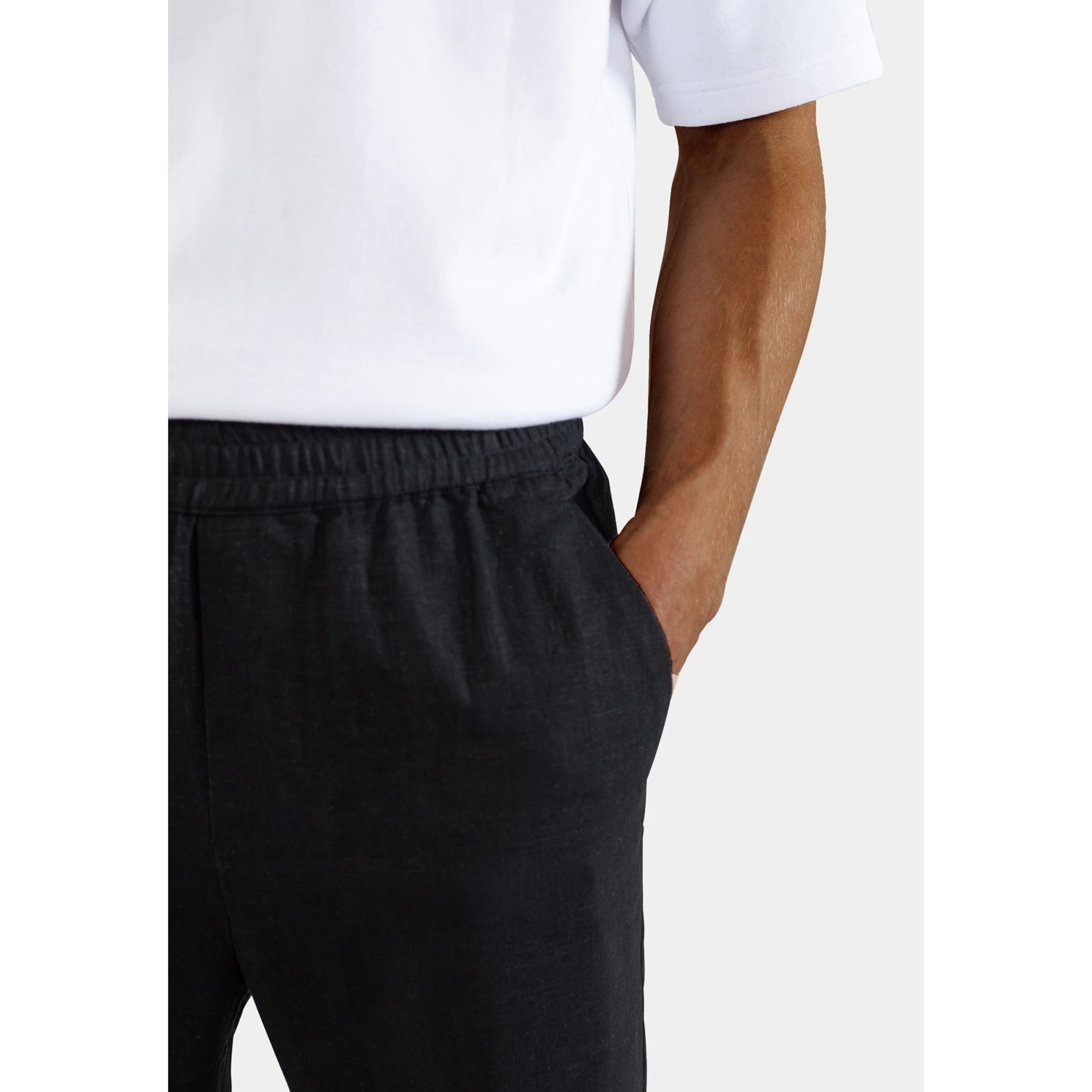 Harlow Linen Trousers - Black