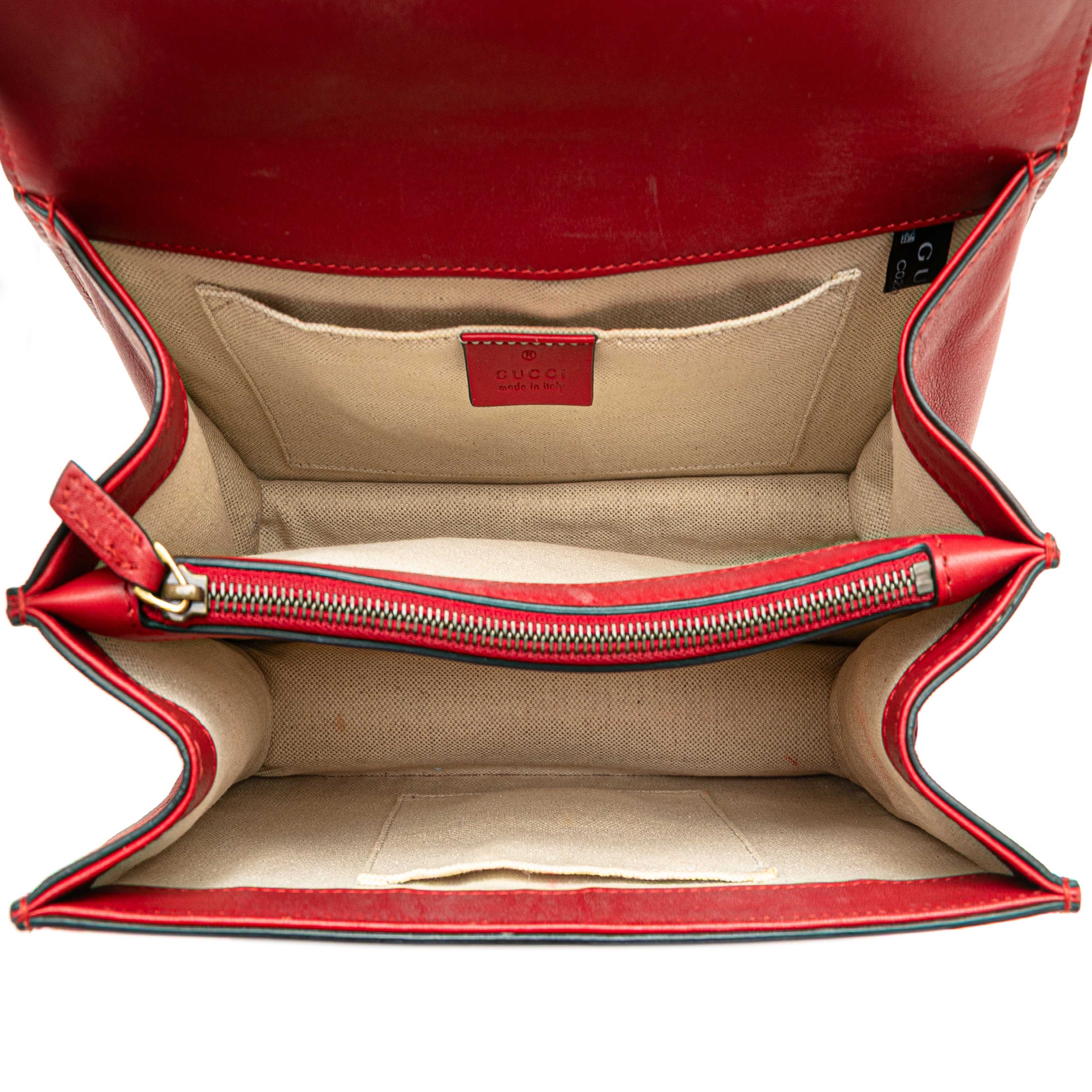 Gucci Medium Leather Bamboo Dionysus Web Satchel