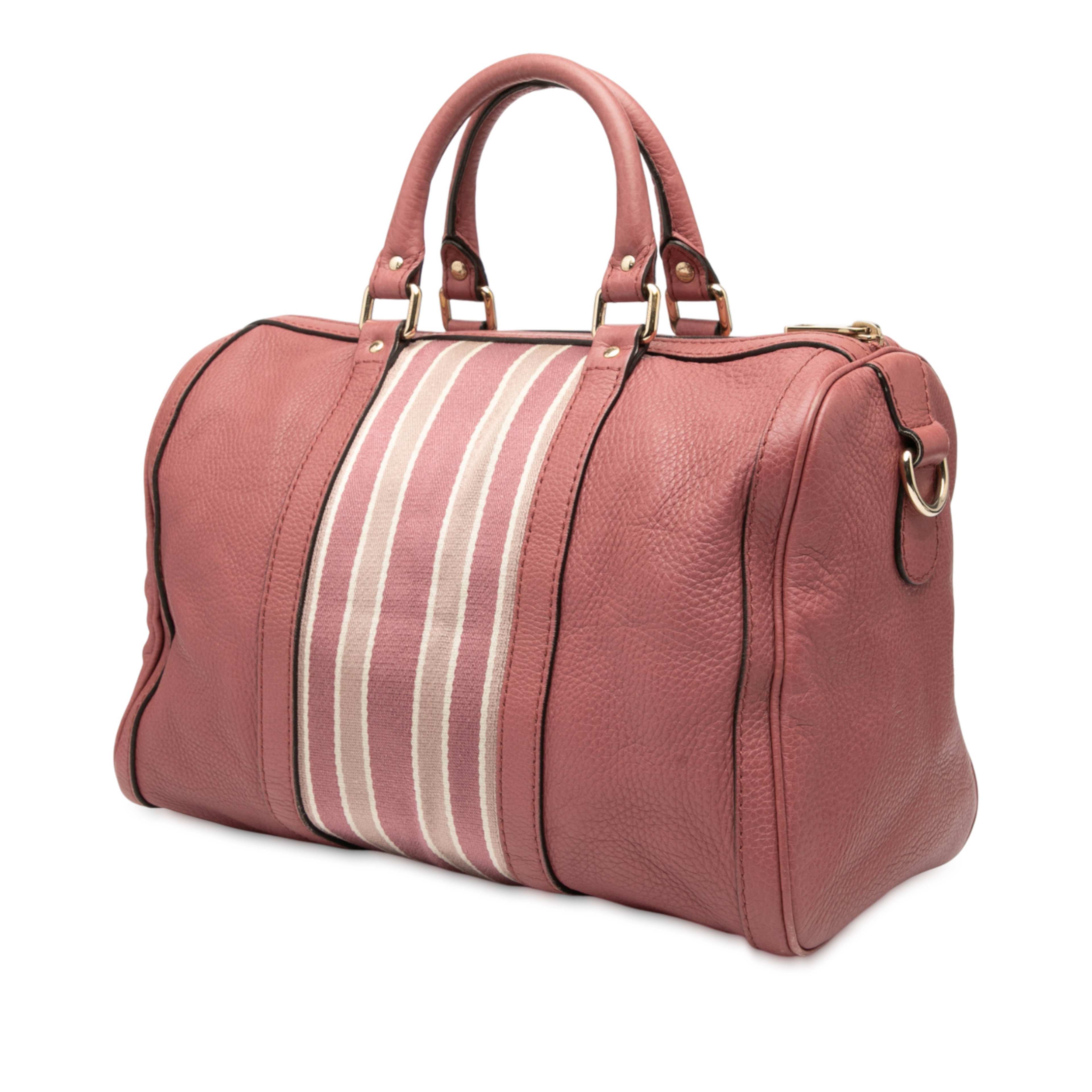 Gucci Medium Calfskin Web Joy Boston Bag, från Luxclusif, i färgen rosa. Klicka för att öppna bilden i stort format