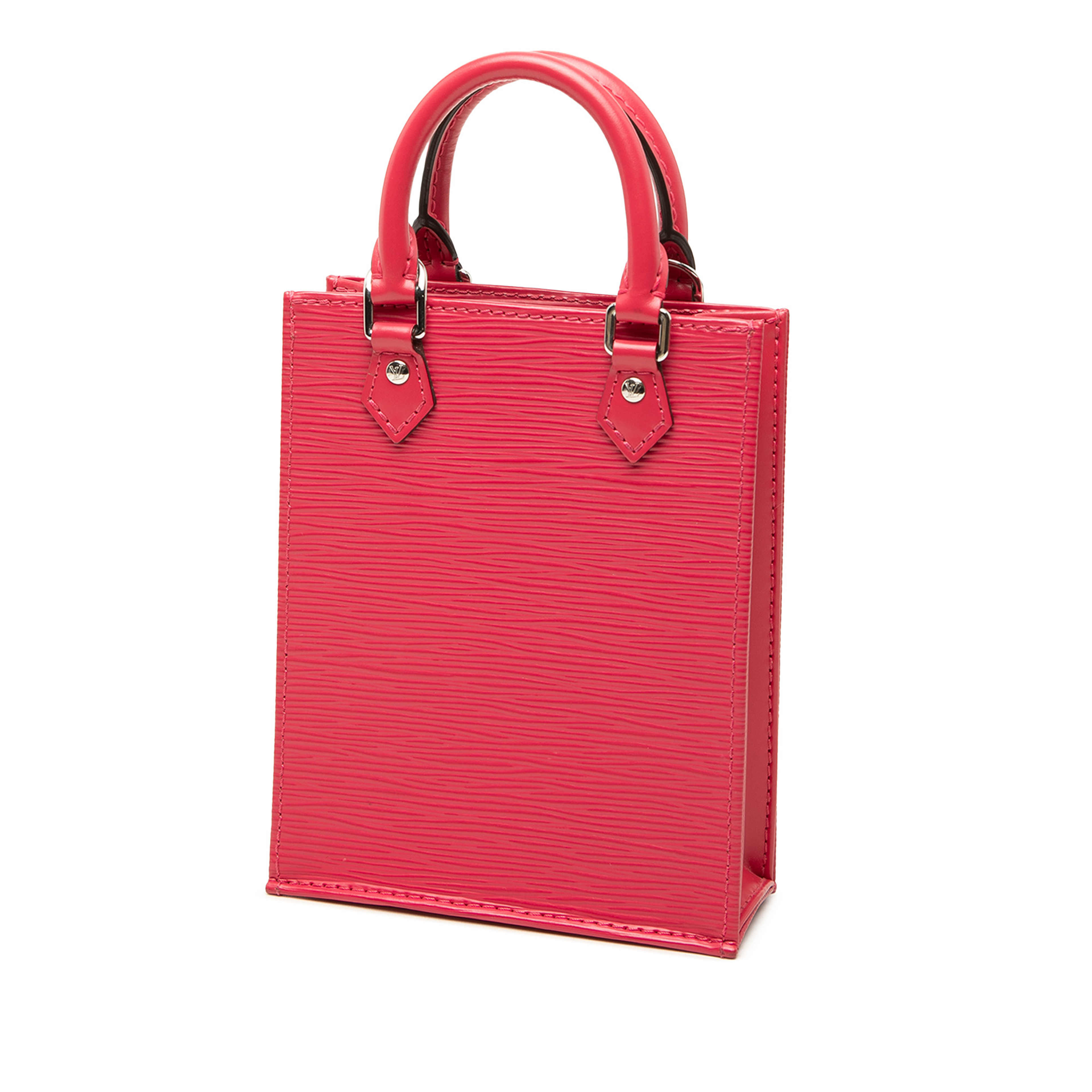 Louis Vuitton Epi Petit Sac Plat, från Luxclusif, i färgen rosa. Klicka för att öppna bilden i stort format