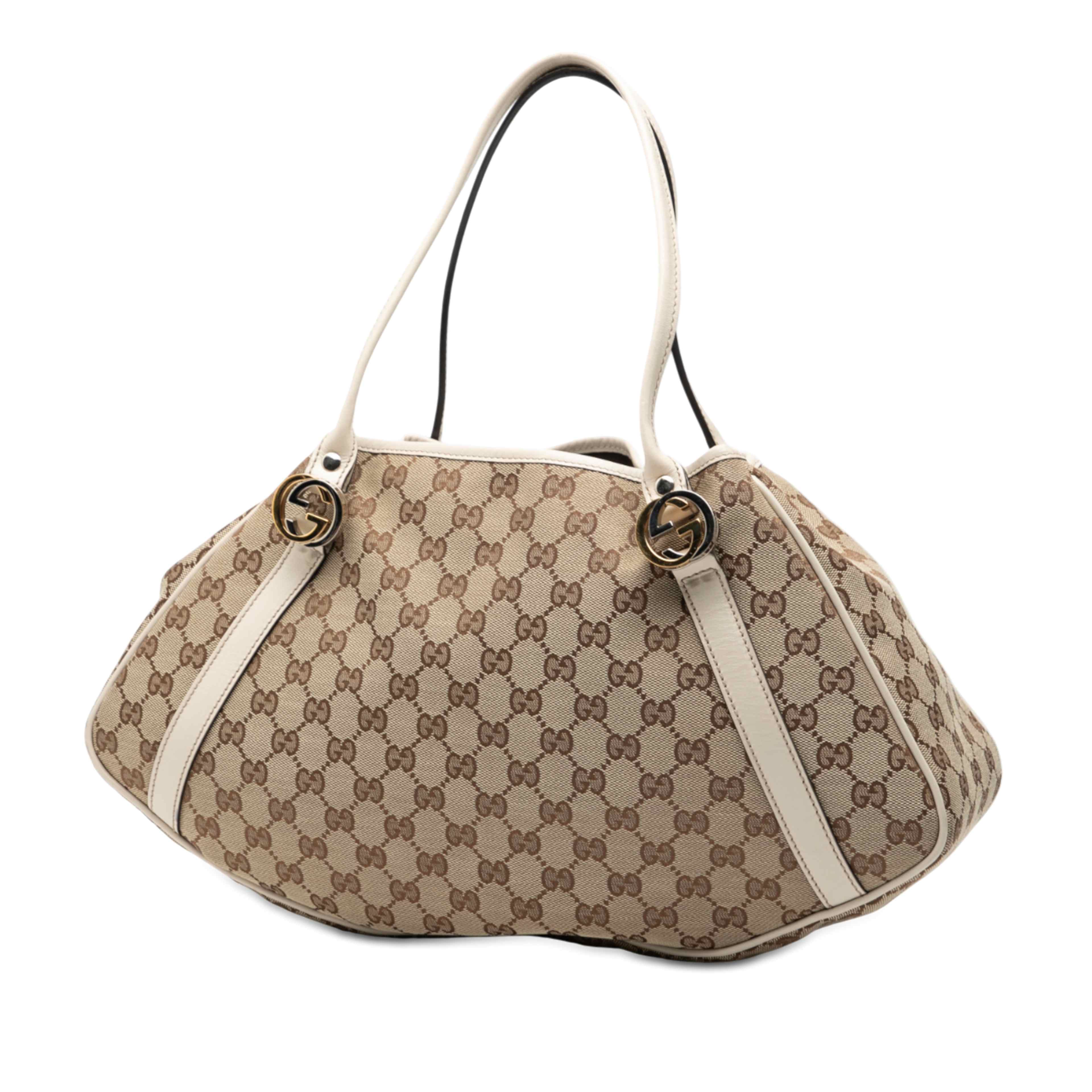Gucci Gg Canvas Twins Shoulder Bag, från Luxclusif, i färgen brown. Klicka för att öppna bilden i stort format