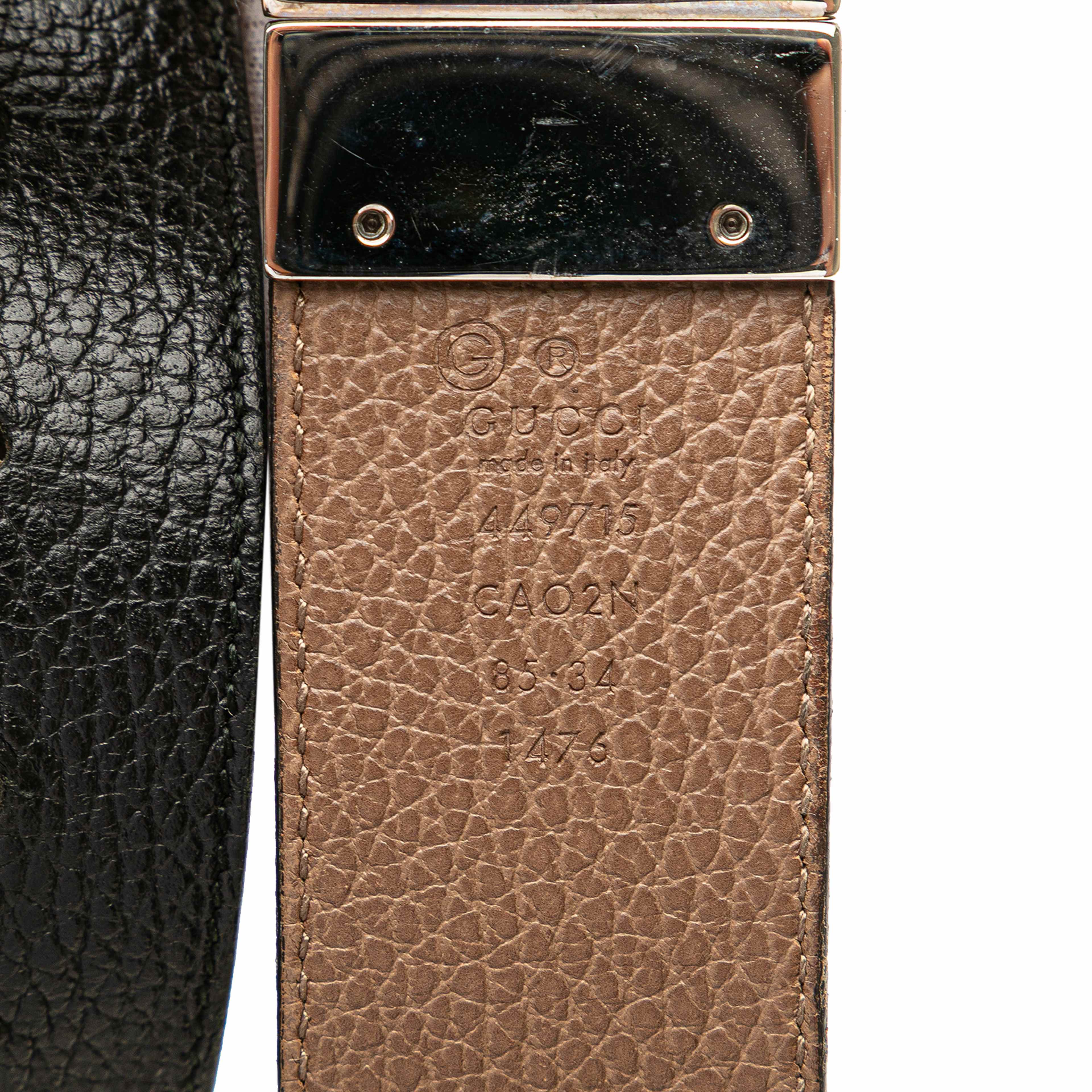 Gucci Leather 1973 Reversible Belt, från Luxclusif, i färgen dark brown. Klicka för att öppna bilden i stort format
