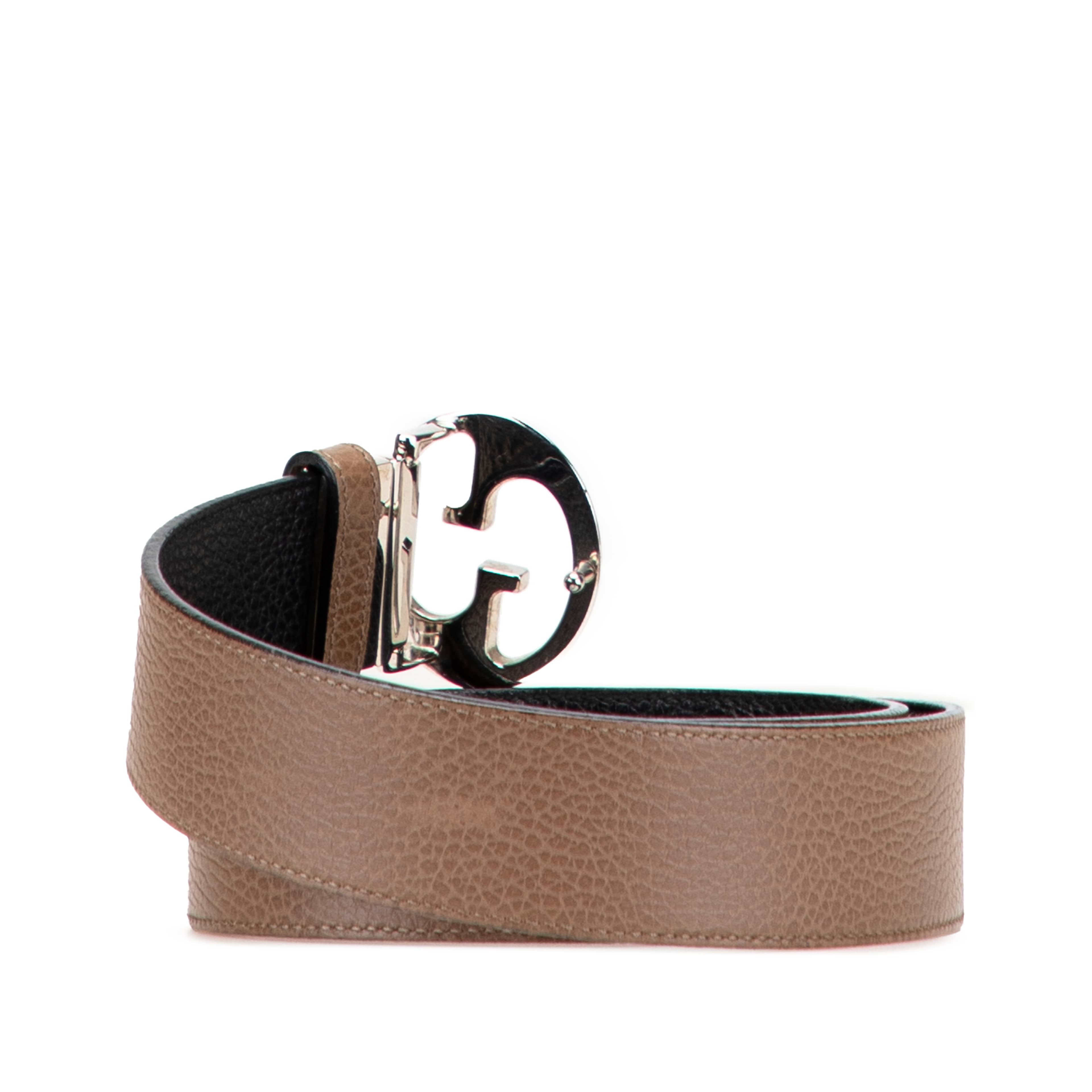 Gucci Leather 1973 Reversible Belt, från Luxclusif, i färgen dark brown. Klicka för att öppna bilden i stort format