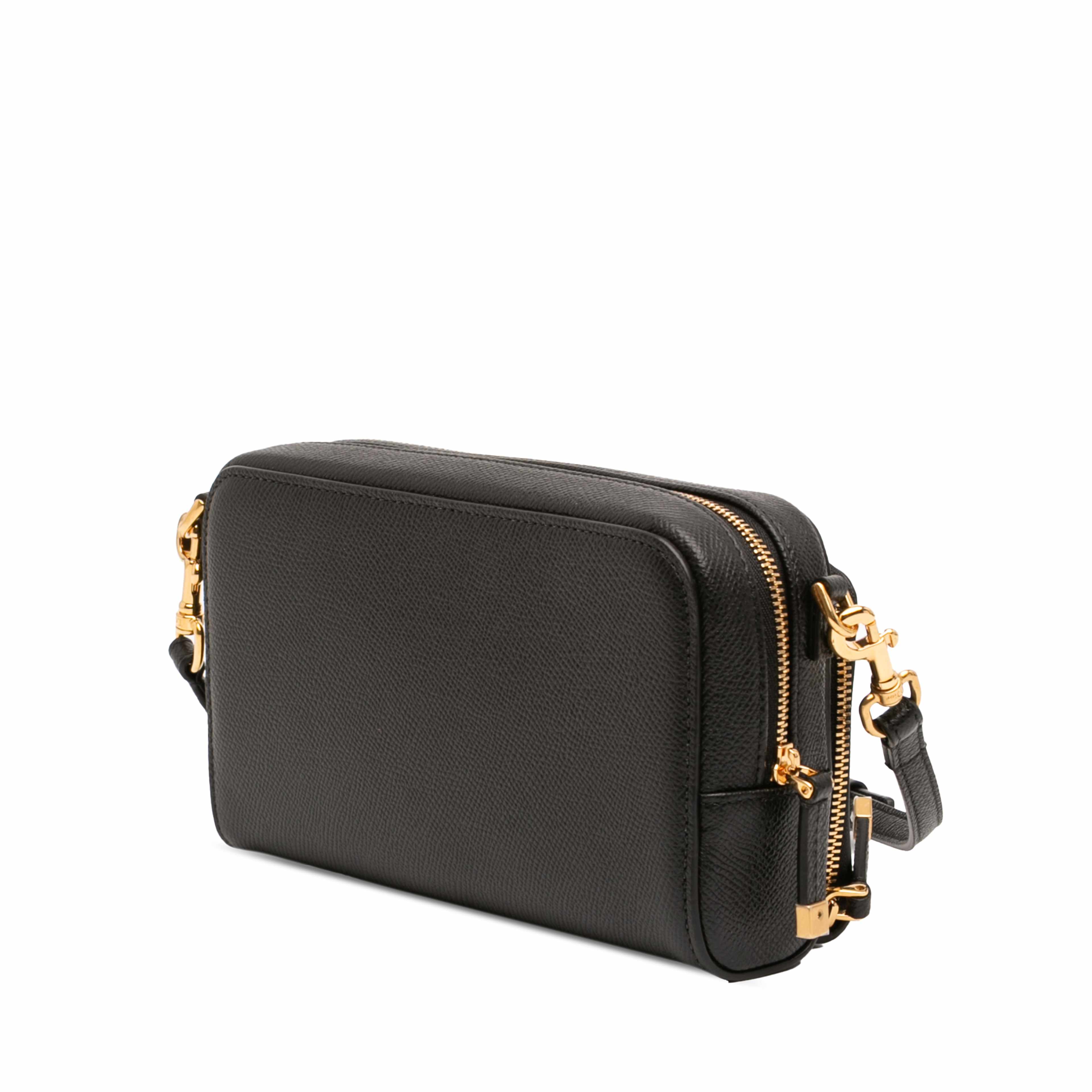 Dior Grained Calfskin Caro Double Pouch, från Luxclusif, i färgen svart. Klicka för att öppna bilden i stort format