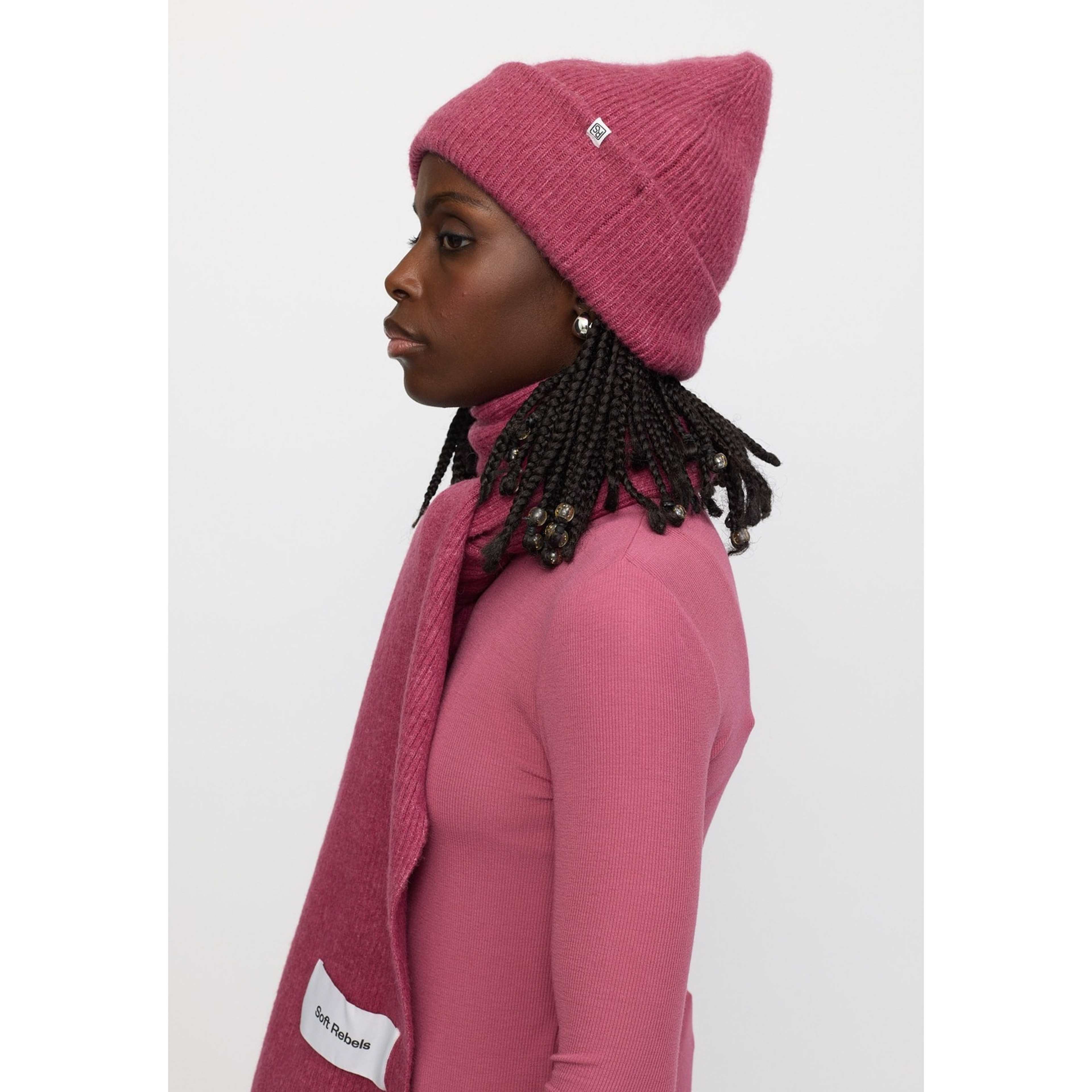 Srallison Beanie Knit - Rose Wine Melange