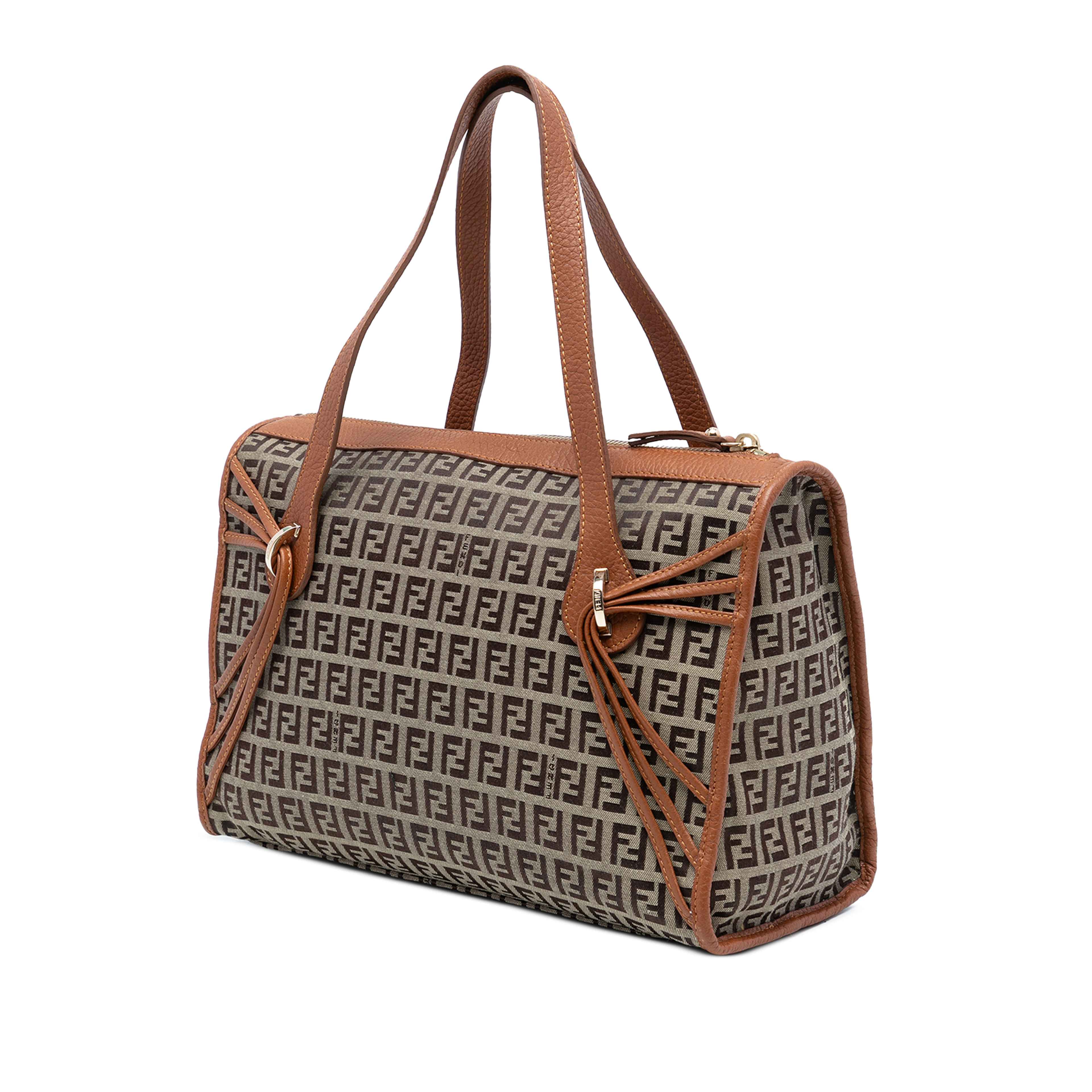 Fendi Zucchino Canvas Tote, från Luxclusif, i färgen light brown. Klicka för att öppna bilden i stort format